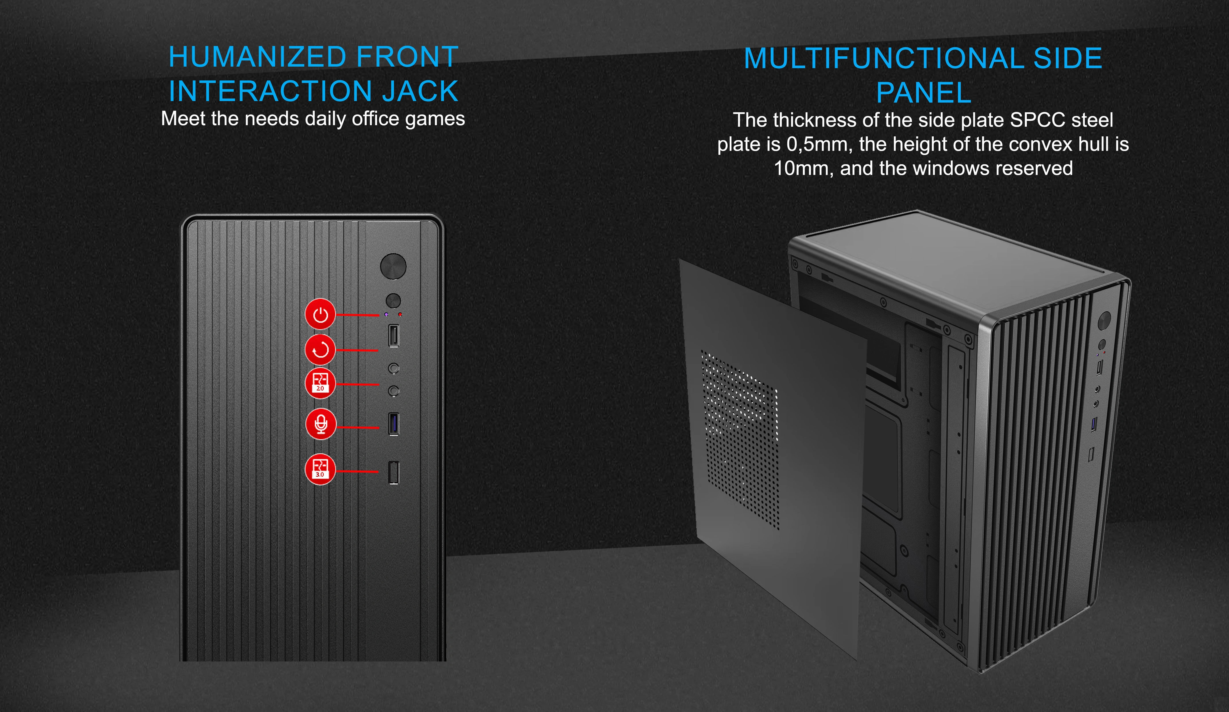 VARSHAN M-ATX CASE INCLUDE PSU POWERCORE 500