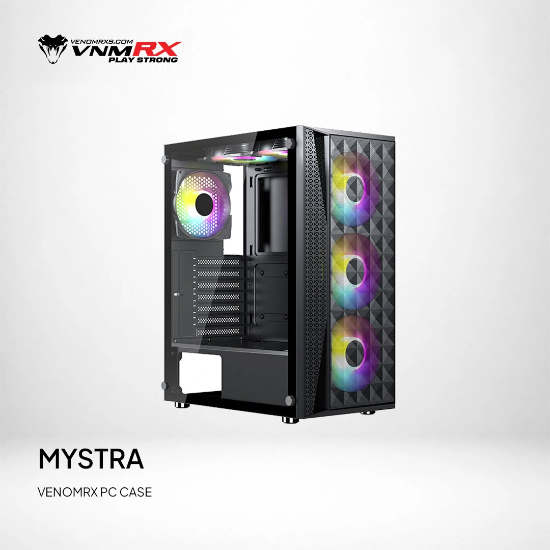 MYSTRA ATX CASE INCLUDE 4 FAN FIXED RGB