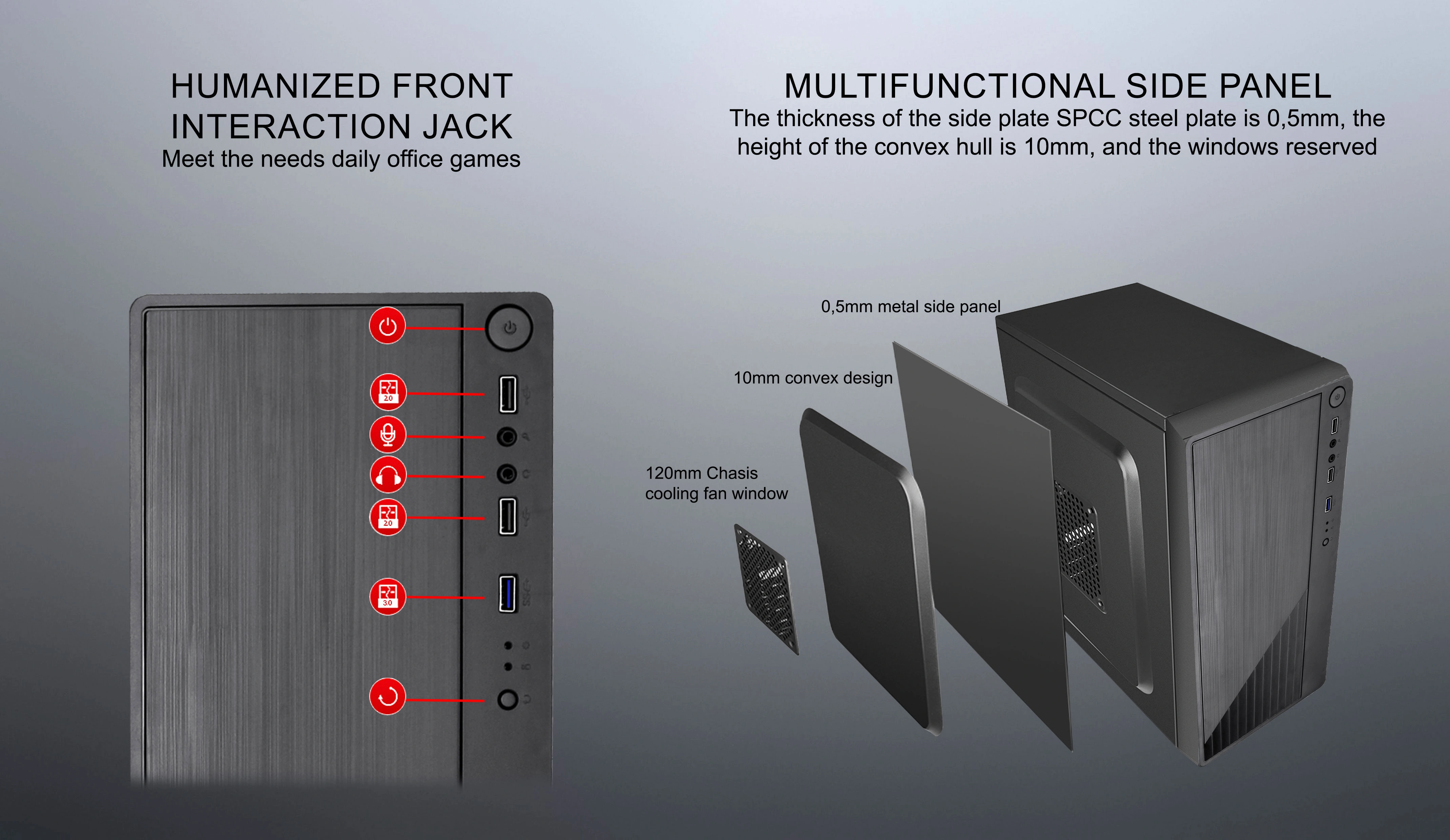 DURIEL M-ATX CASE INCLUDE PSU POWERCORE 500