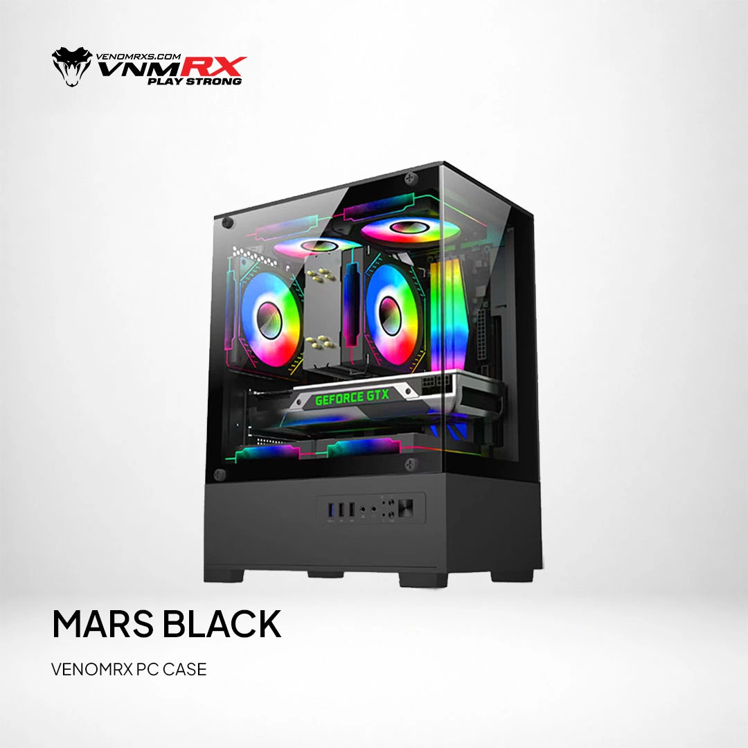 MARS BLACK M-ATX CASE INCLUDE 3 FAN FIXED RGB