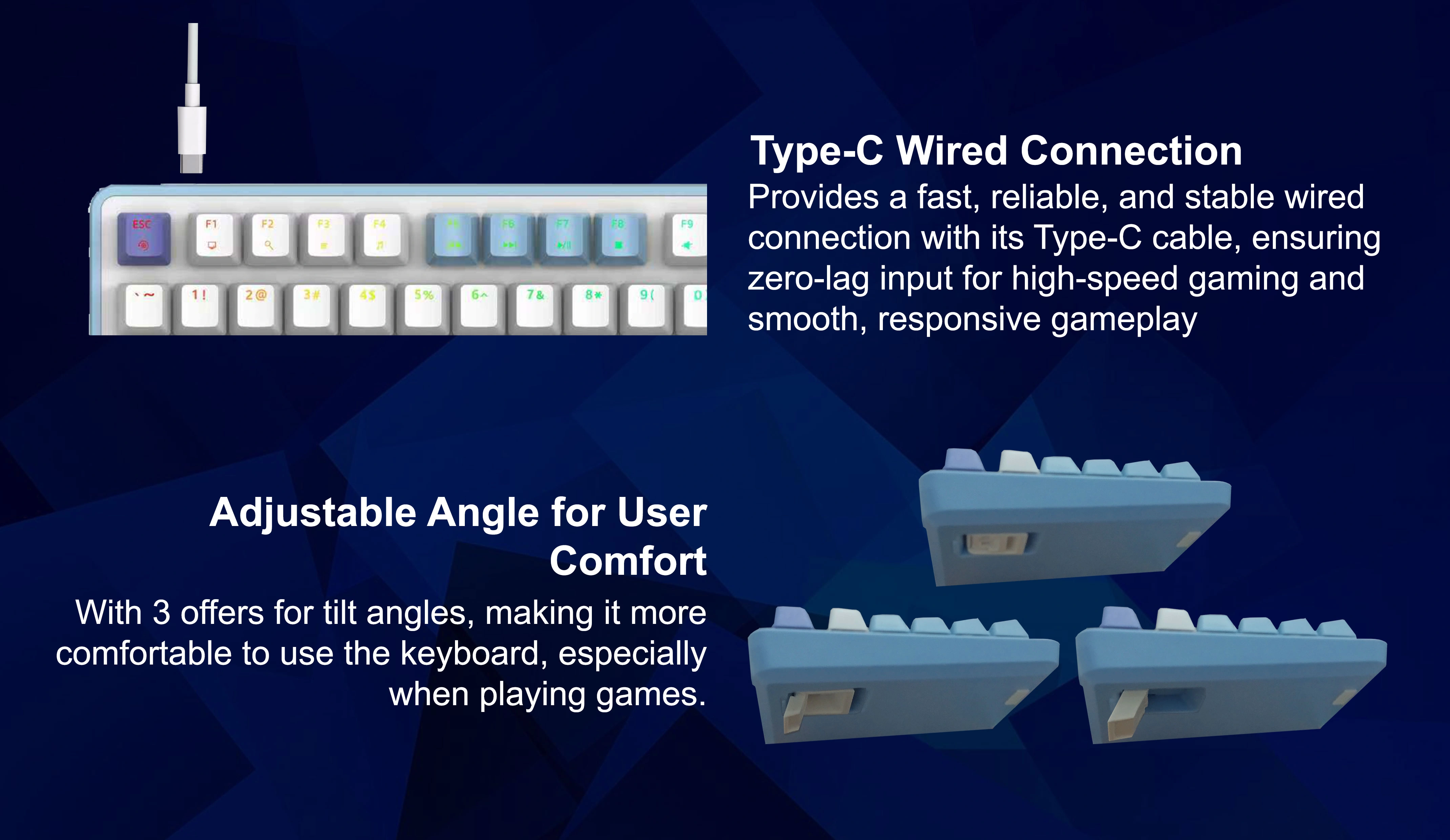 BIONIC 75% WIRED MECHANICAL KEYBOARD BLUE/WHITE