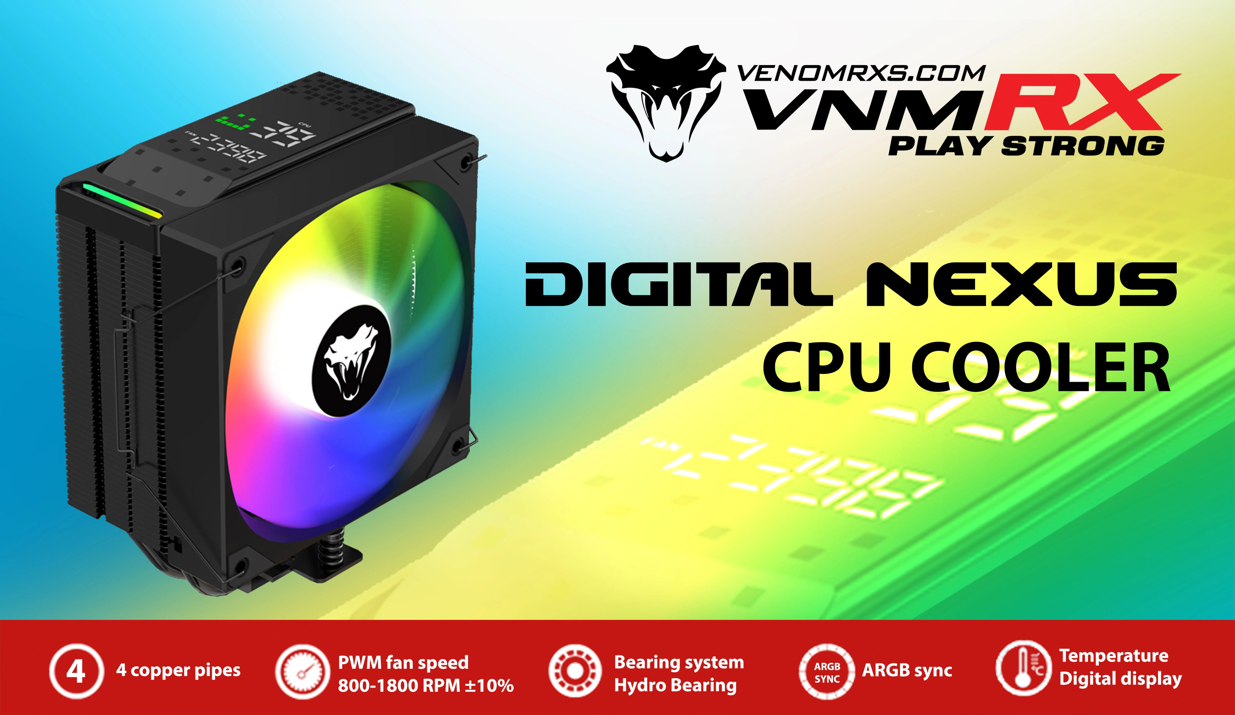 DIGITAL NEXUS CPU COOLER WITH DIGITAL LED DISPLAY