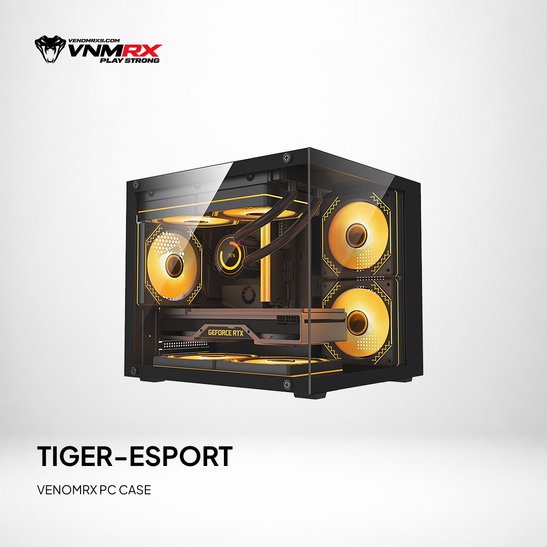 TIGER ESPORT BLACK M-ATX CASE INCLUDE 3 FAN ARGB