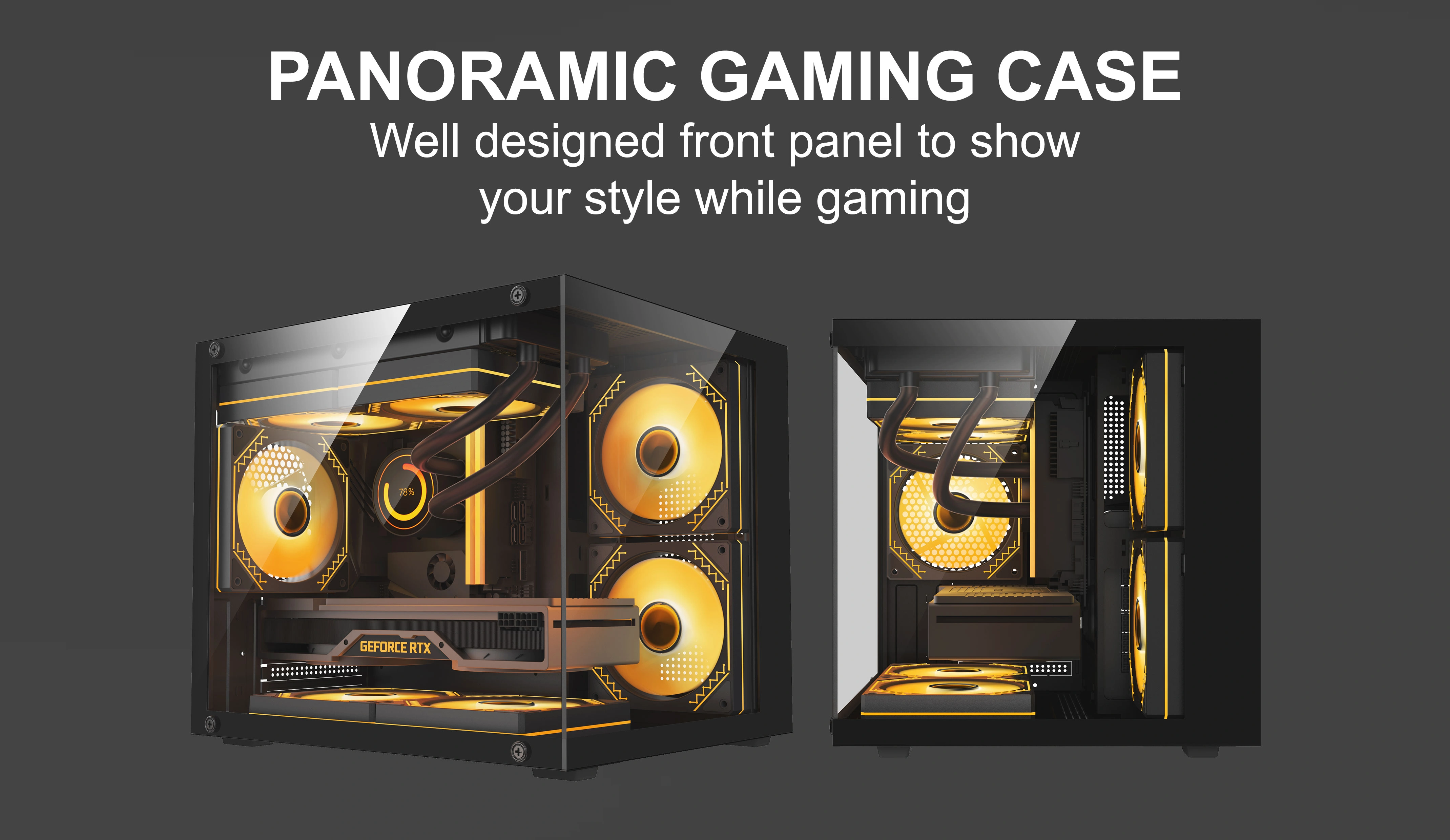TIGER ESPORT BLACK M-ATX CASE INCLUDE 3 FAN ARGB