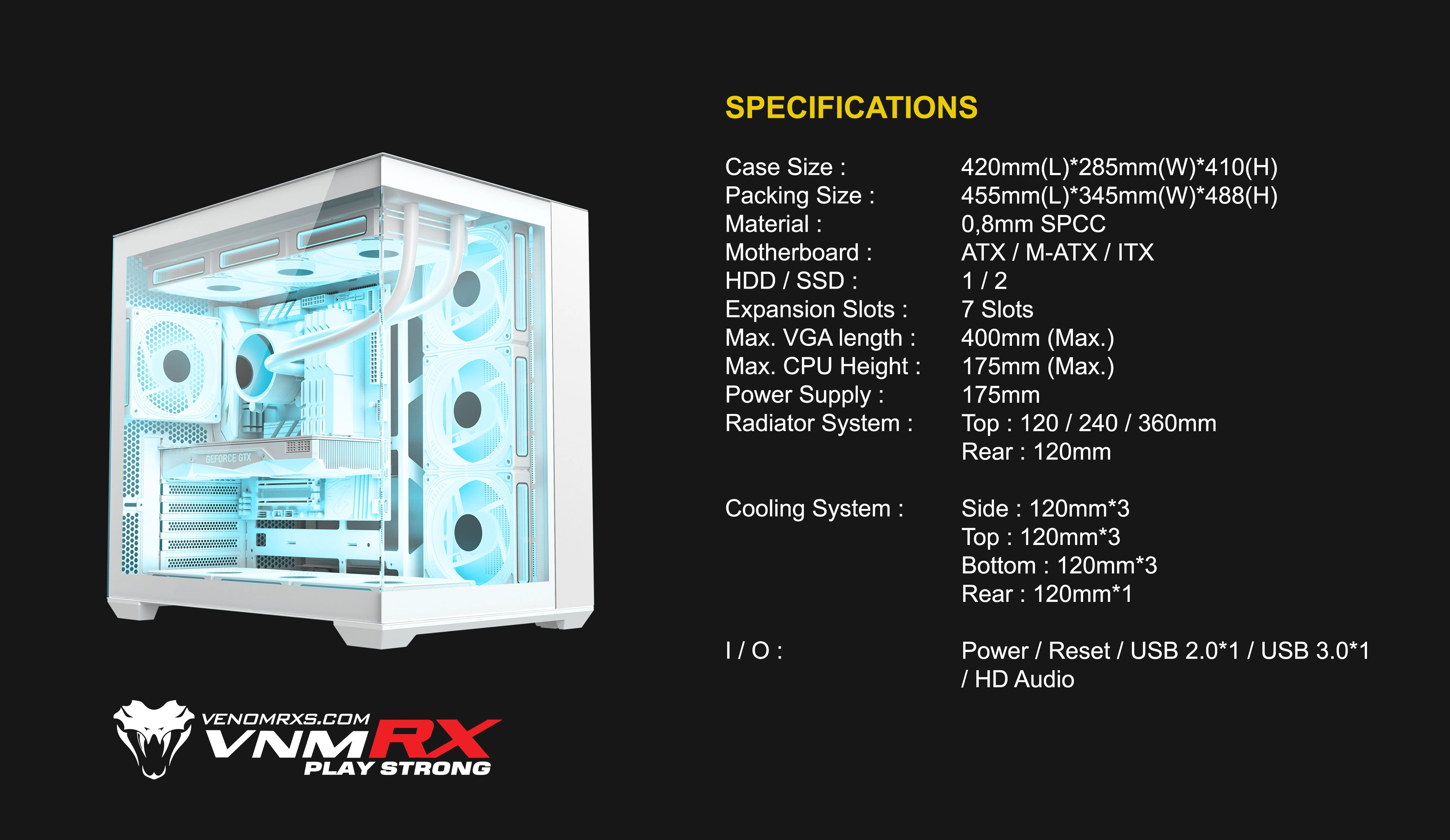 DAEMON S9 BTF WHITE ATX CASE