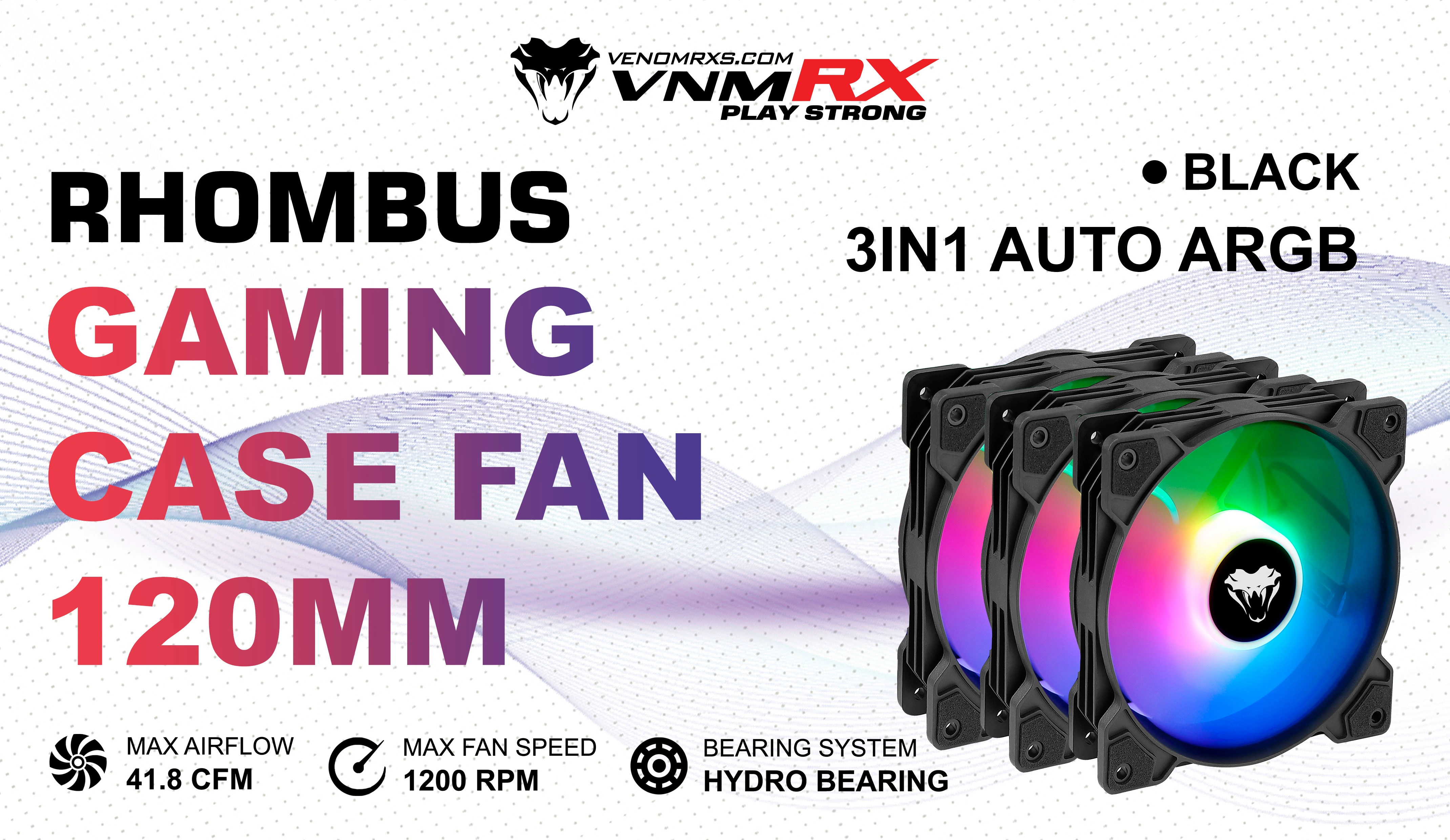 RHOMBUS AUTO ARGB FAN CASE 3IN1 BLACK