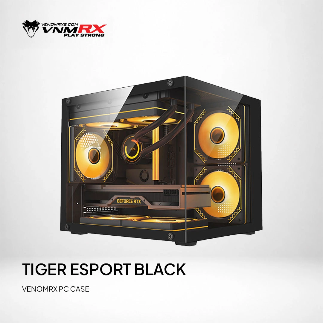TIGER ESPORT BLACK M-ATX CASE INCLUDE 3 FAN ARGB