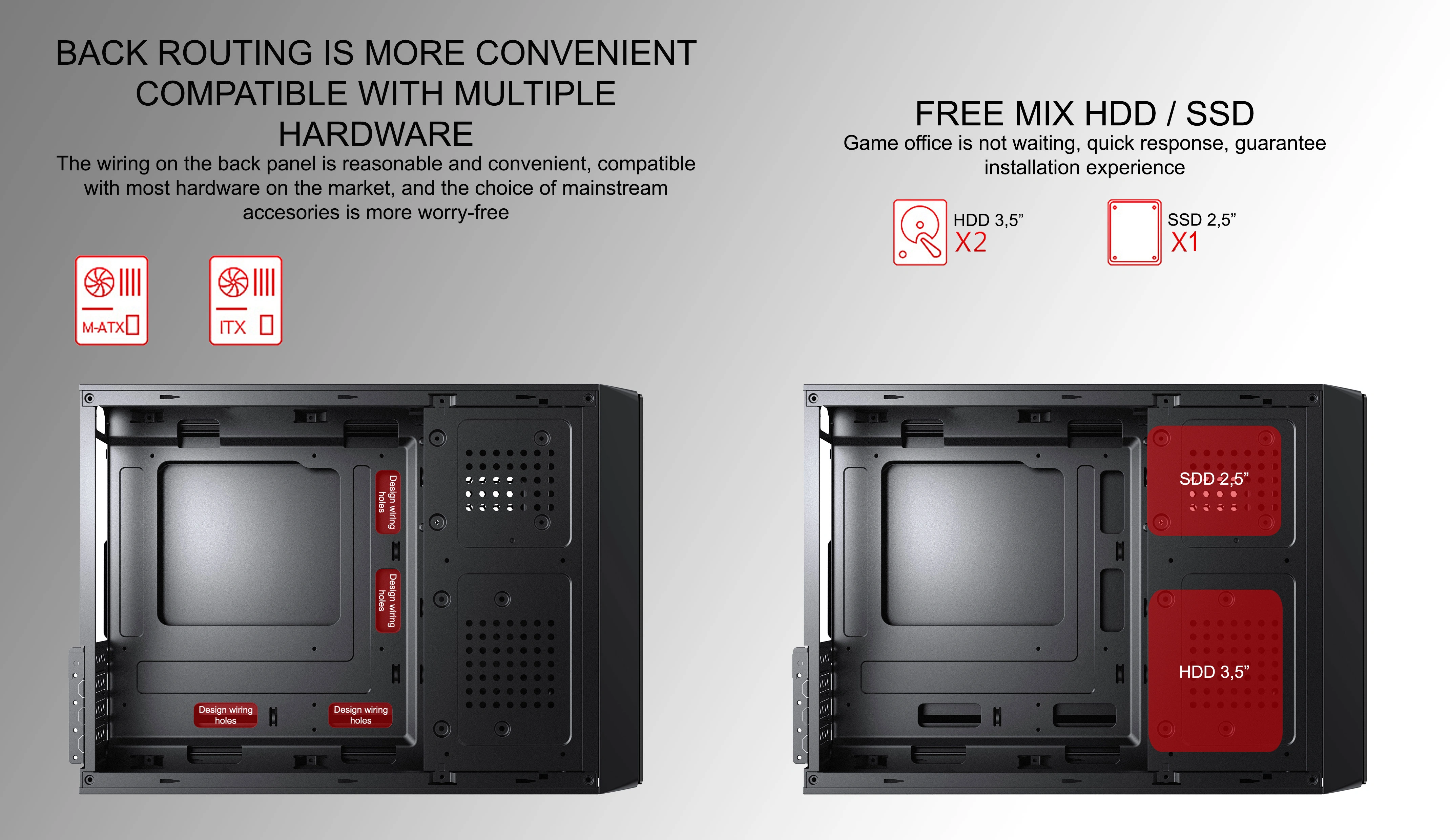 AXON SLIM M-ATX CASE INCLUDE PSU POWERSFX 500