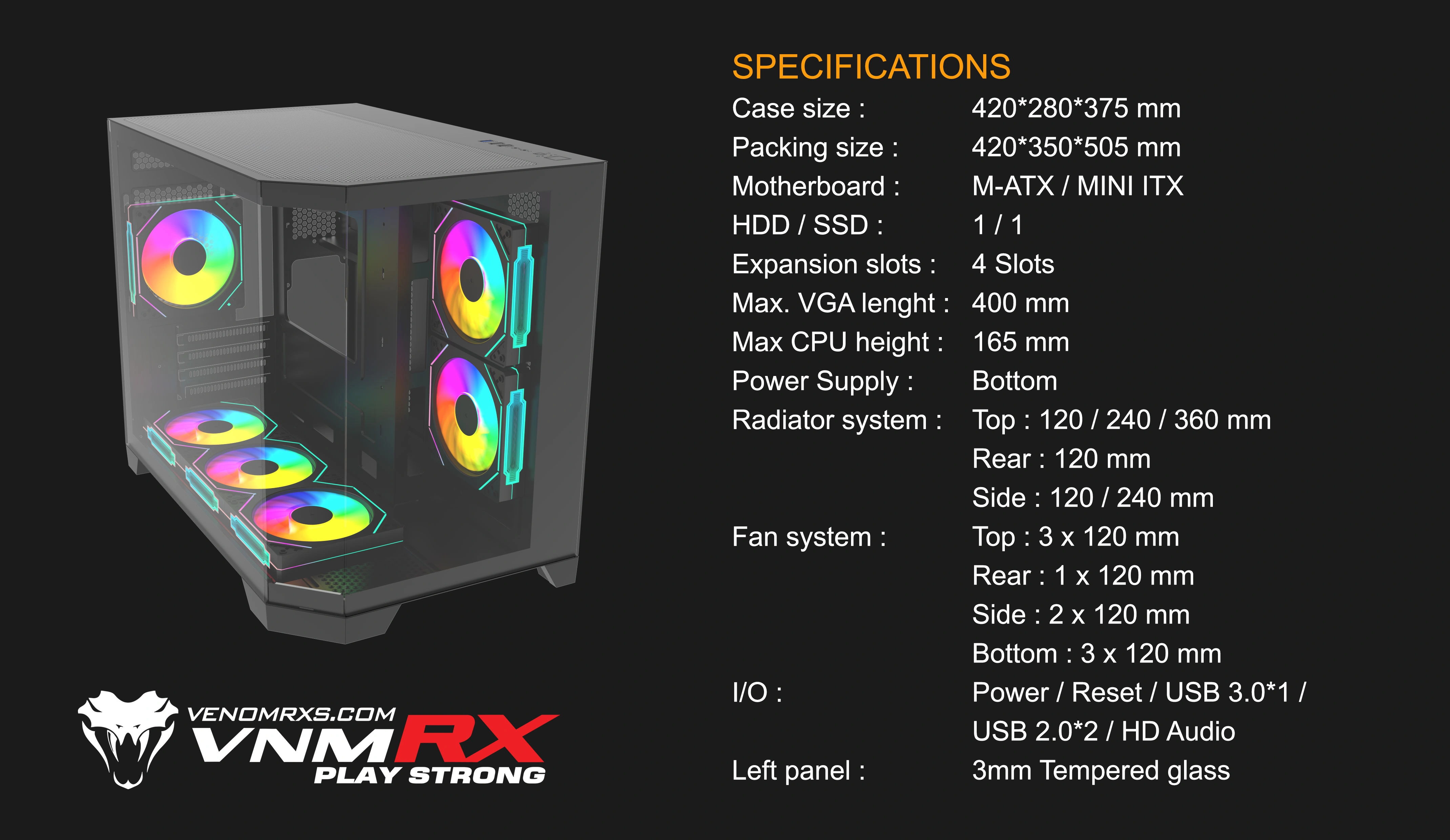 TITAN 3D PRO BLACK M-ATX CASE