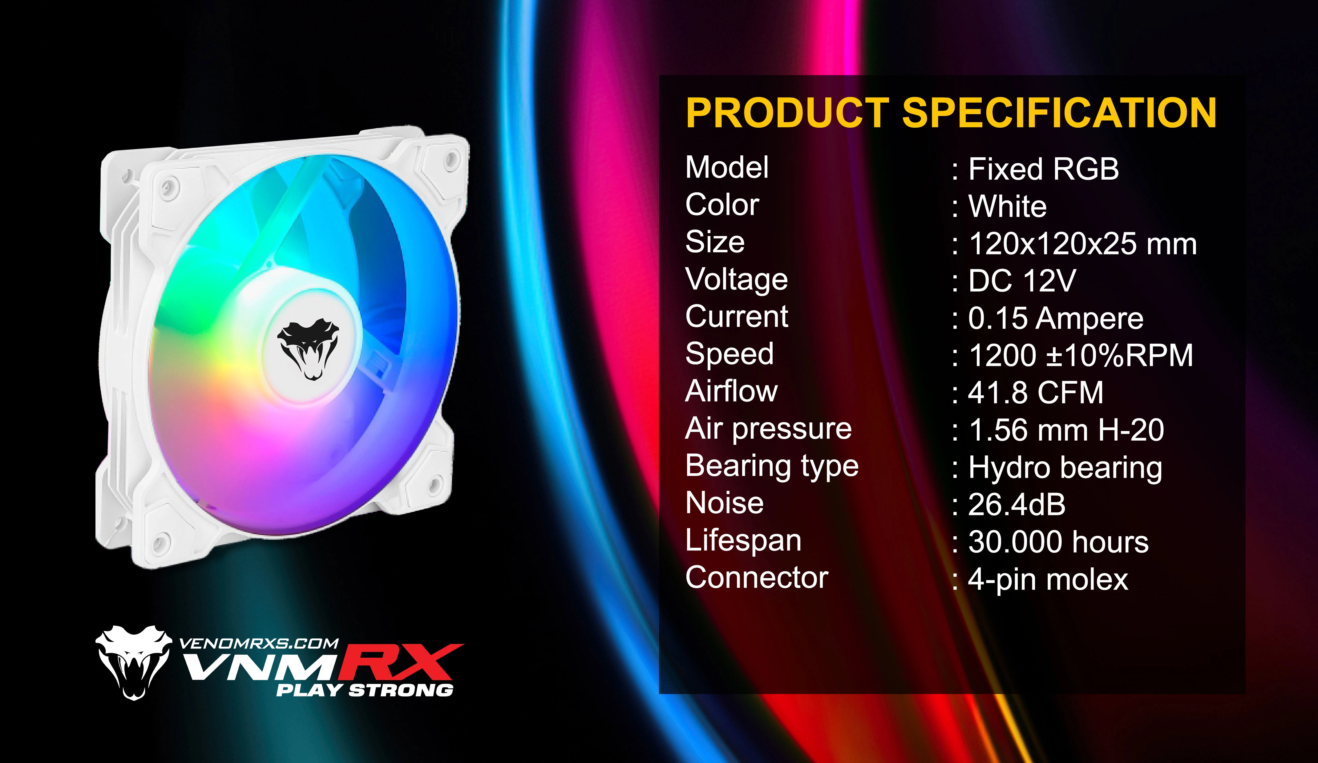 RHOMBUS FIXED RGB FAN CASE WHITE