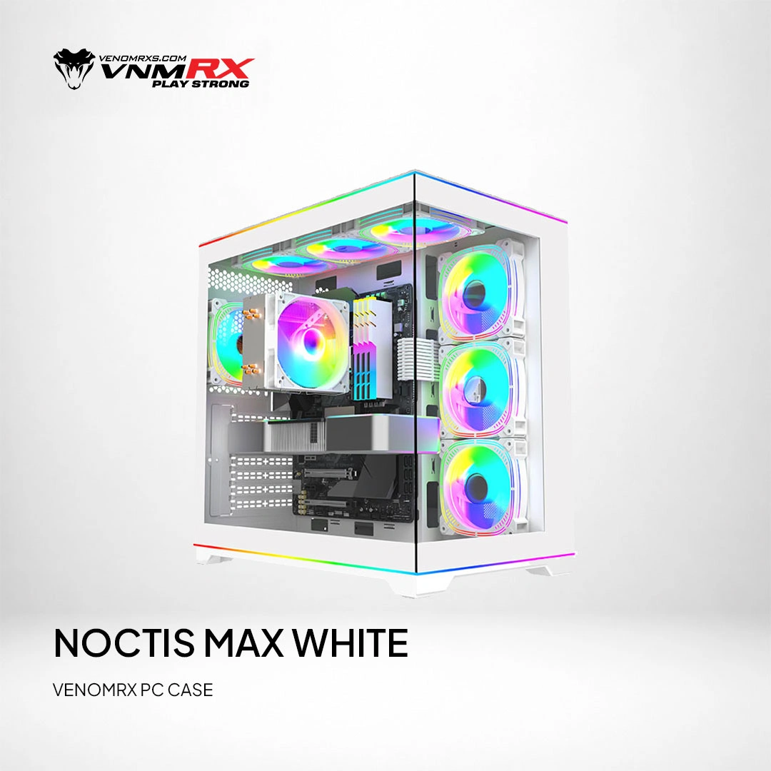 NOCTIS MAX WHITE ATX CASE TWIN ARGB LED BAR