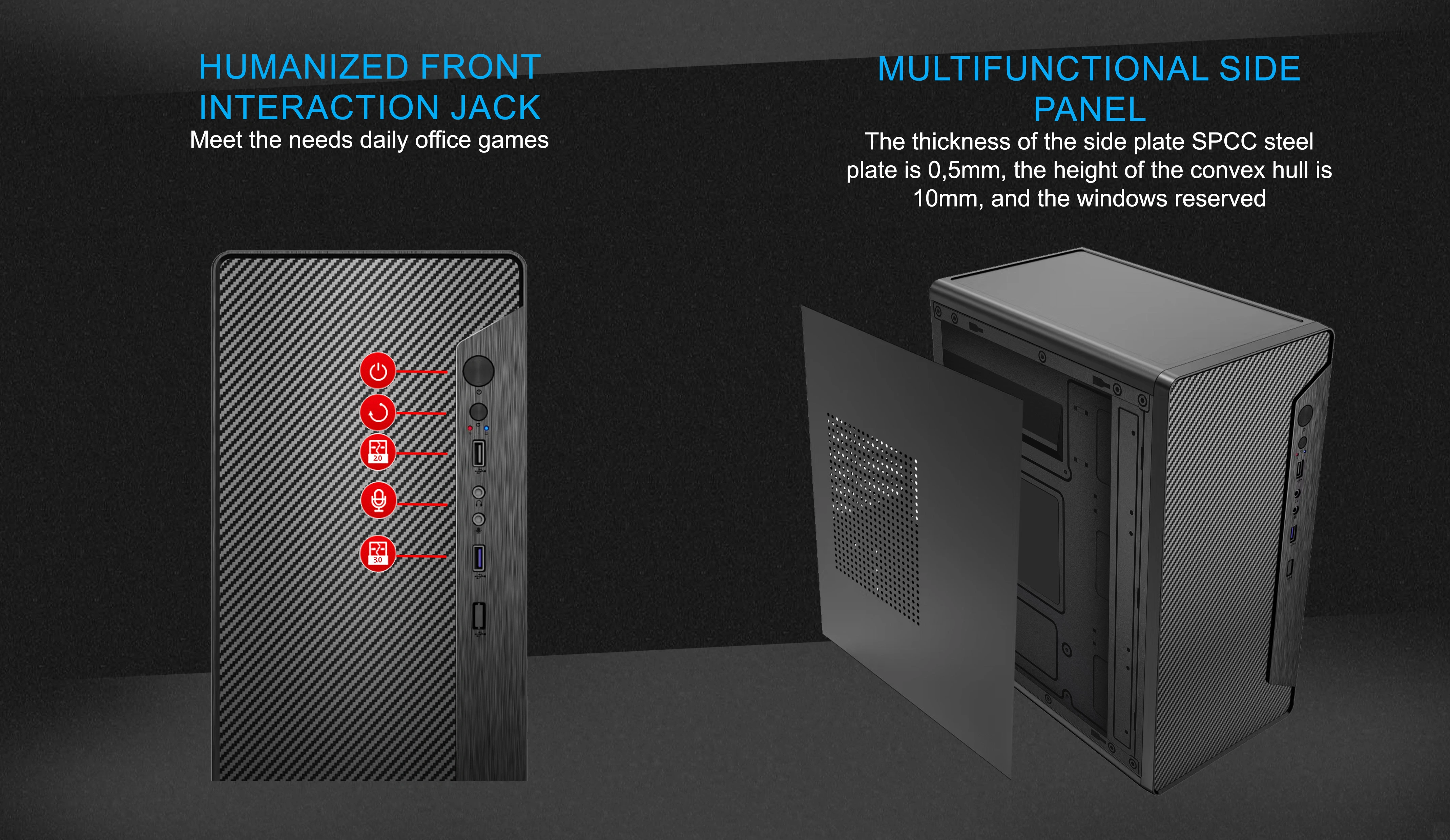 URIVAR M-ATX CASE INCLUDE PSU POWERCORE 500