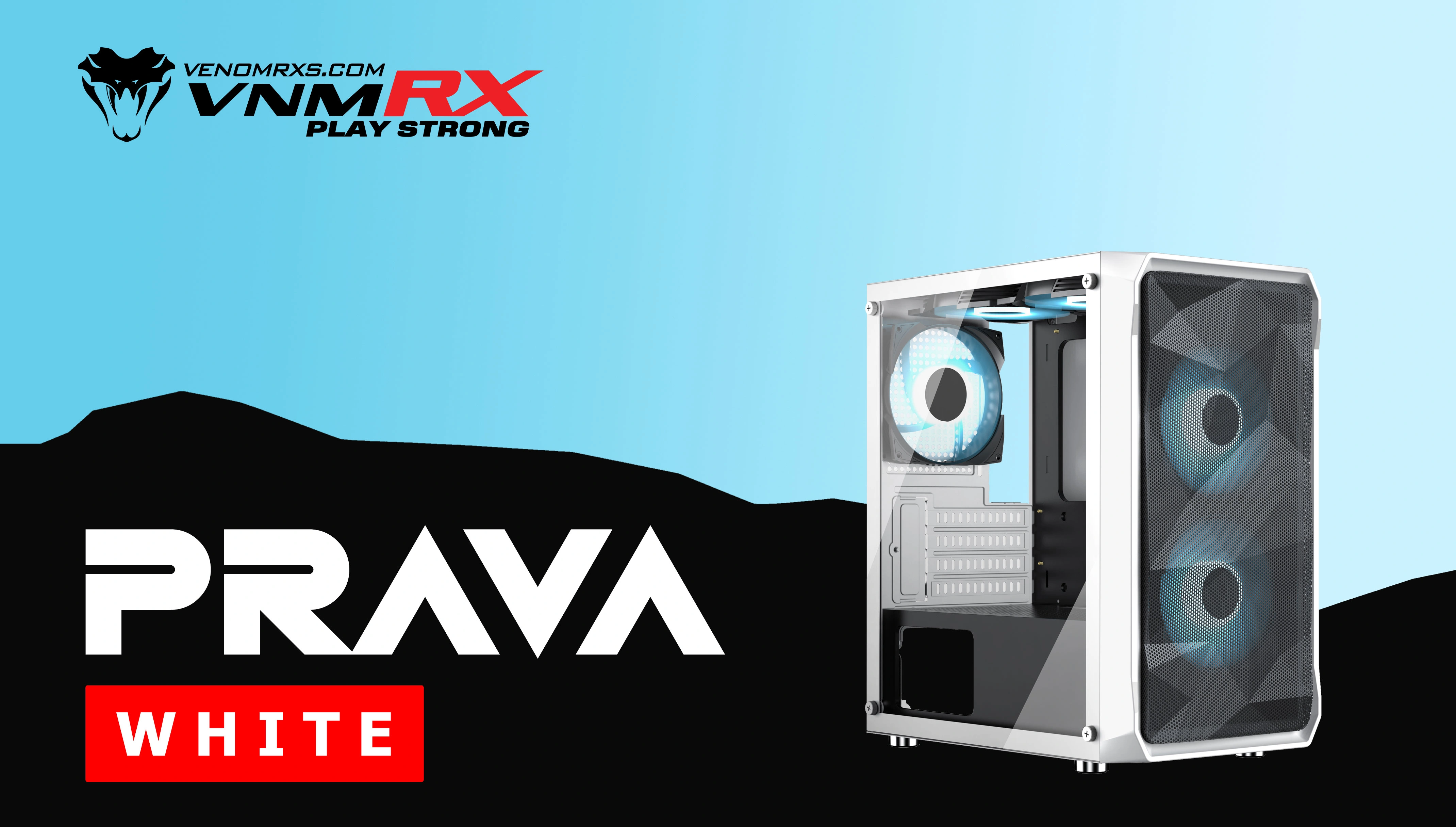 PRAVA BLACK M-ATX CASE INCLUDE 2 FAN ARGB