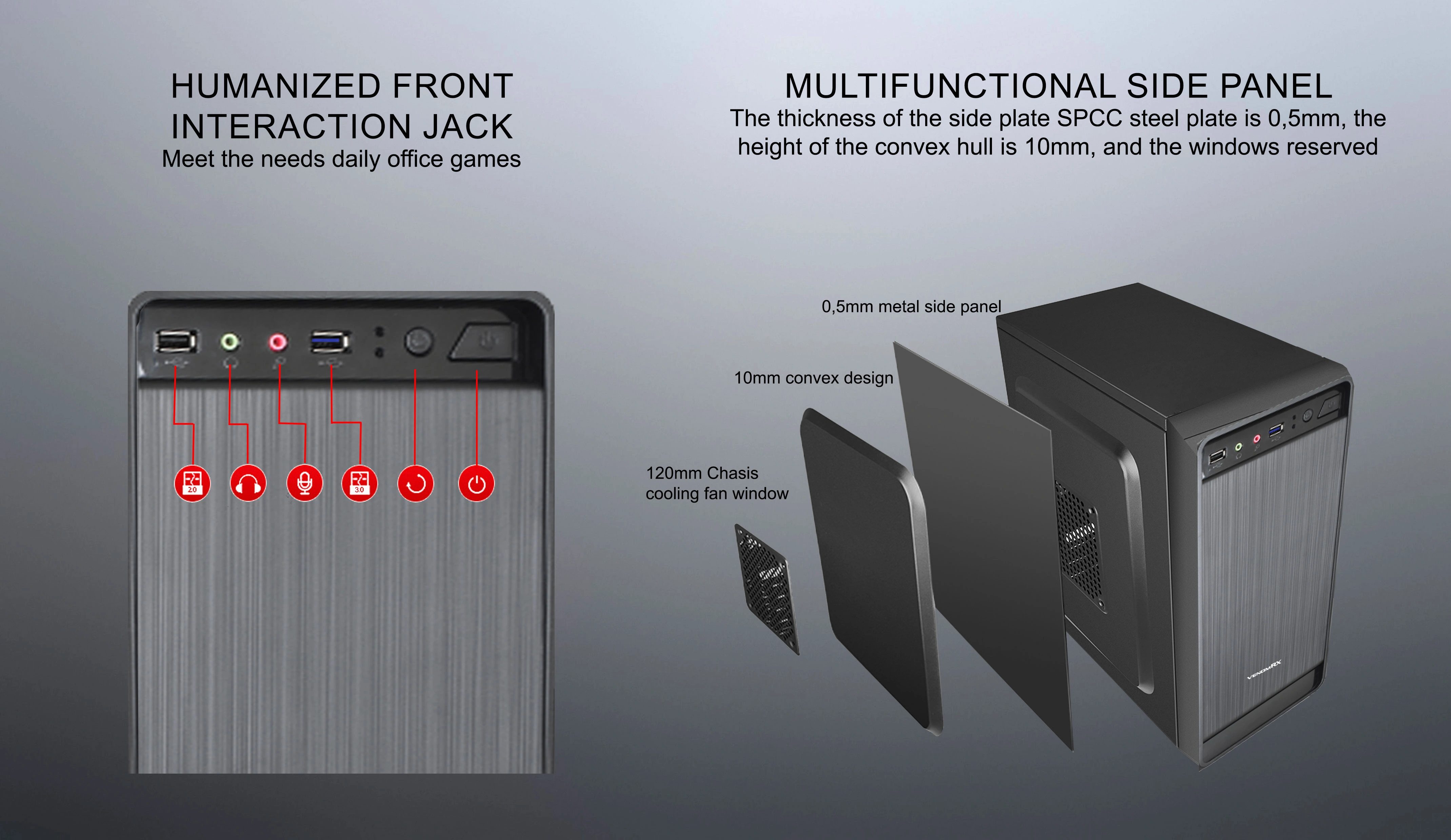 ASTAROTH M-ATX CASE INCLUDE PSU POWERCORE 500