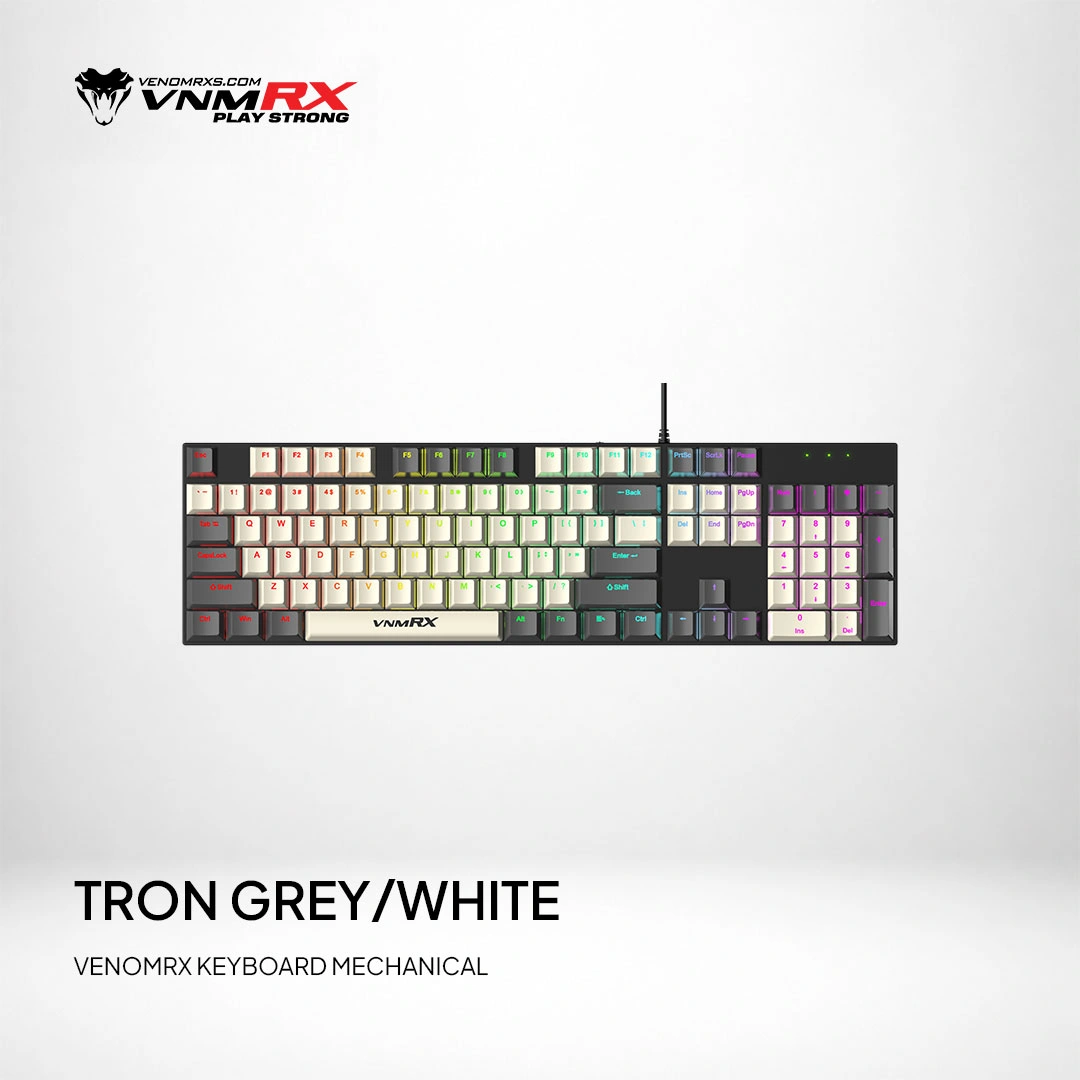 TRON FULL SIZE WIRED MECHANICAL KEYBOARD GREY/WHITE