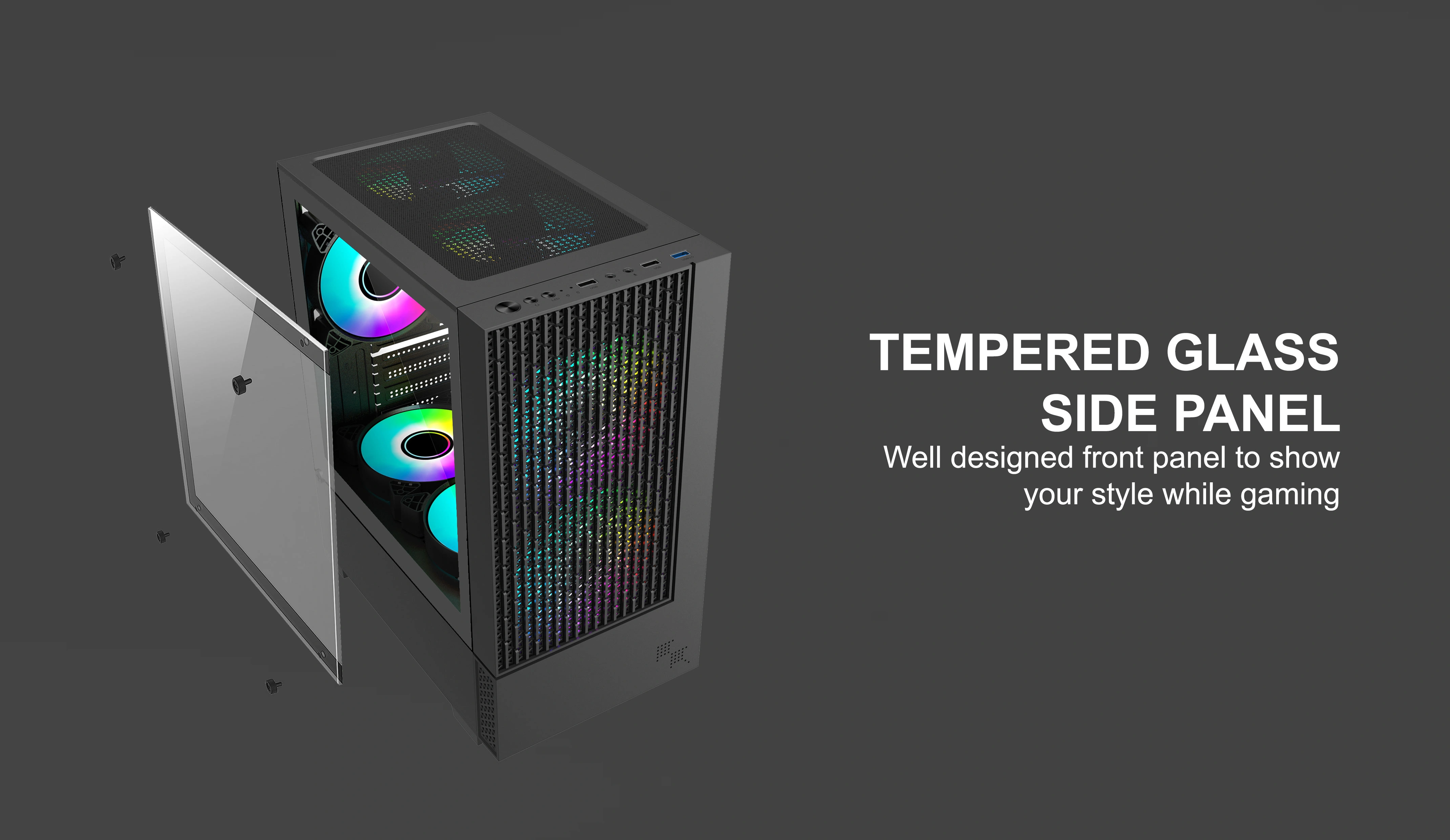 FROST M-ATX CASE INCLUDE 2 FAN ARGB