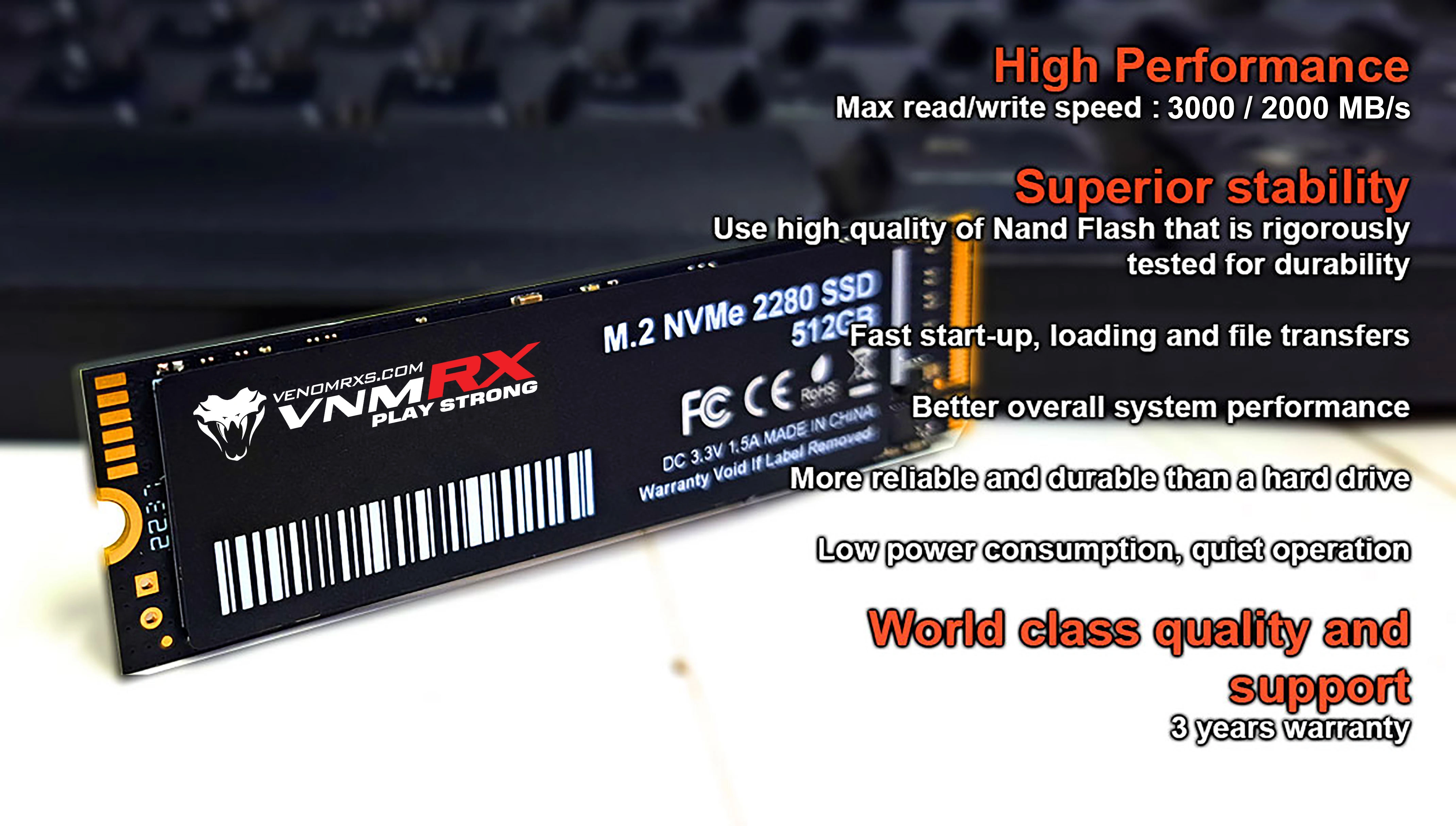 M.2 NVME 2280 SSD 256GB