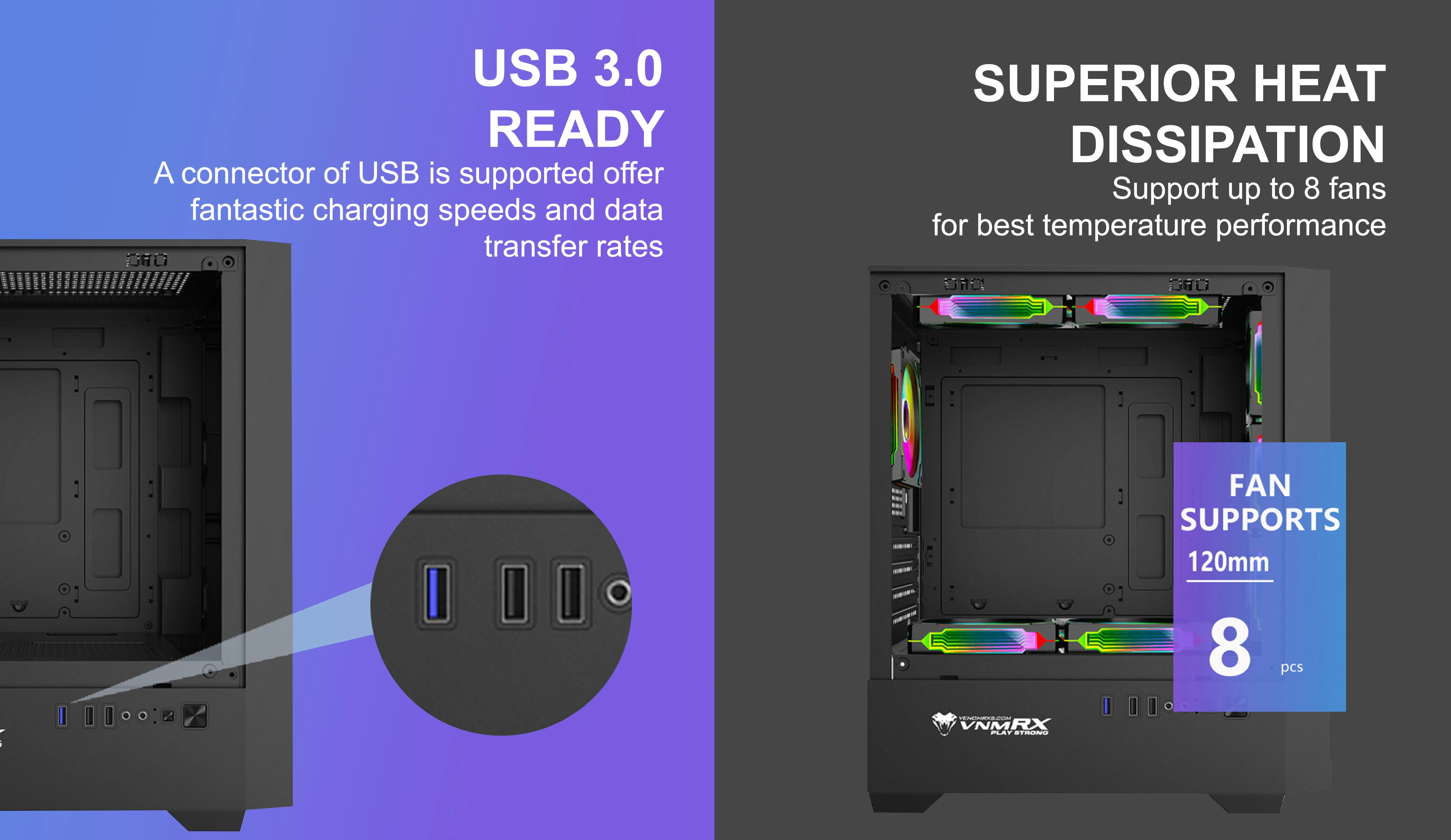 ULTIMA M-ATX CASE INCLUDE 3 FIXED RGB