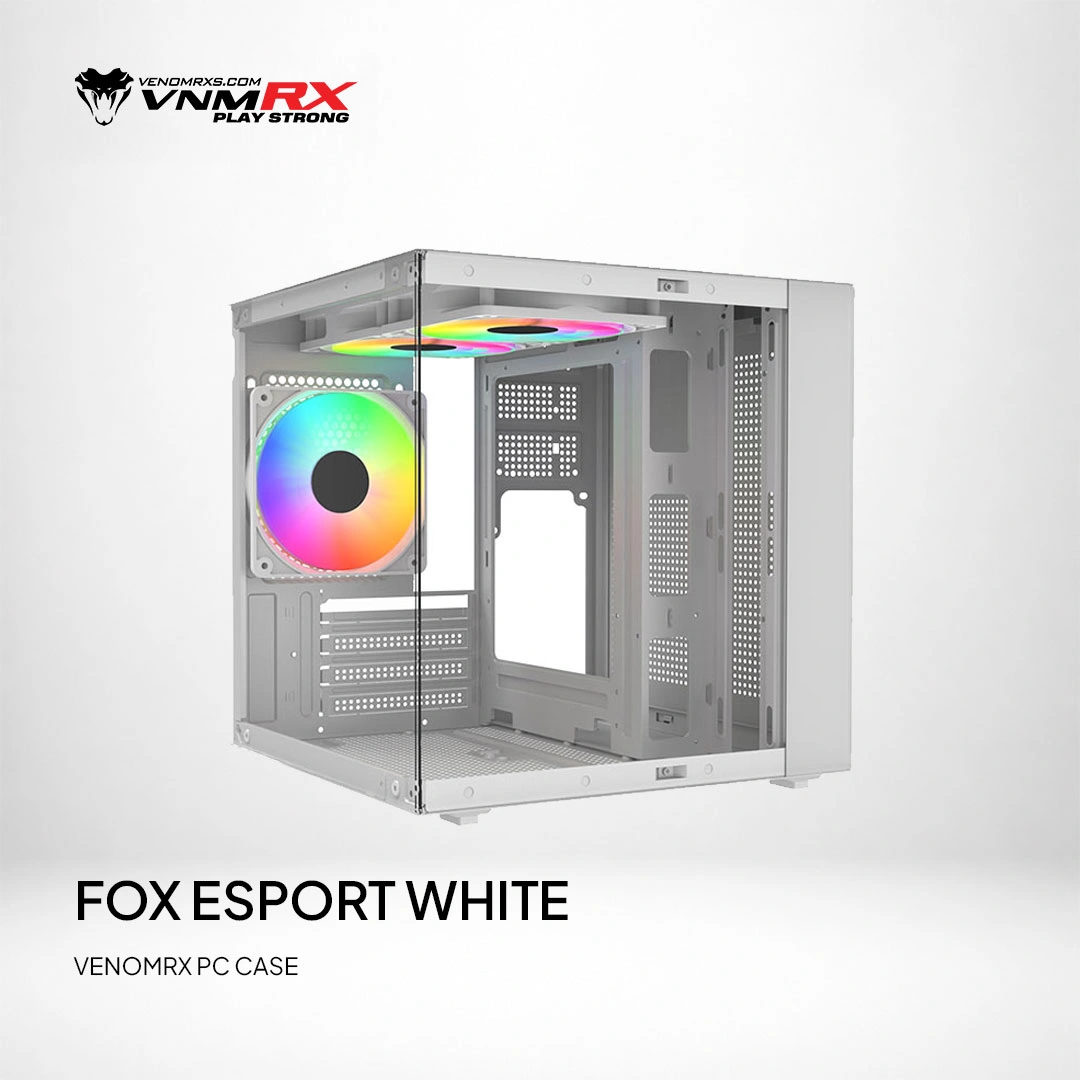 FOX ESPORT BLACK M-ATX CASE INCLUDE 3 FAN ARGB