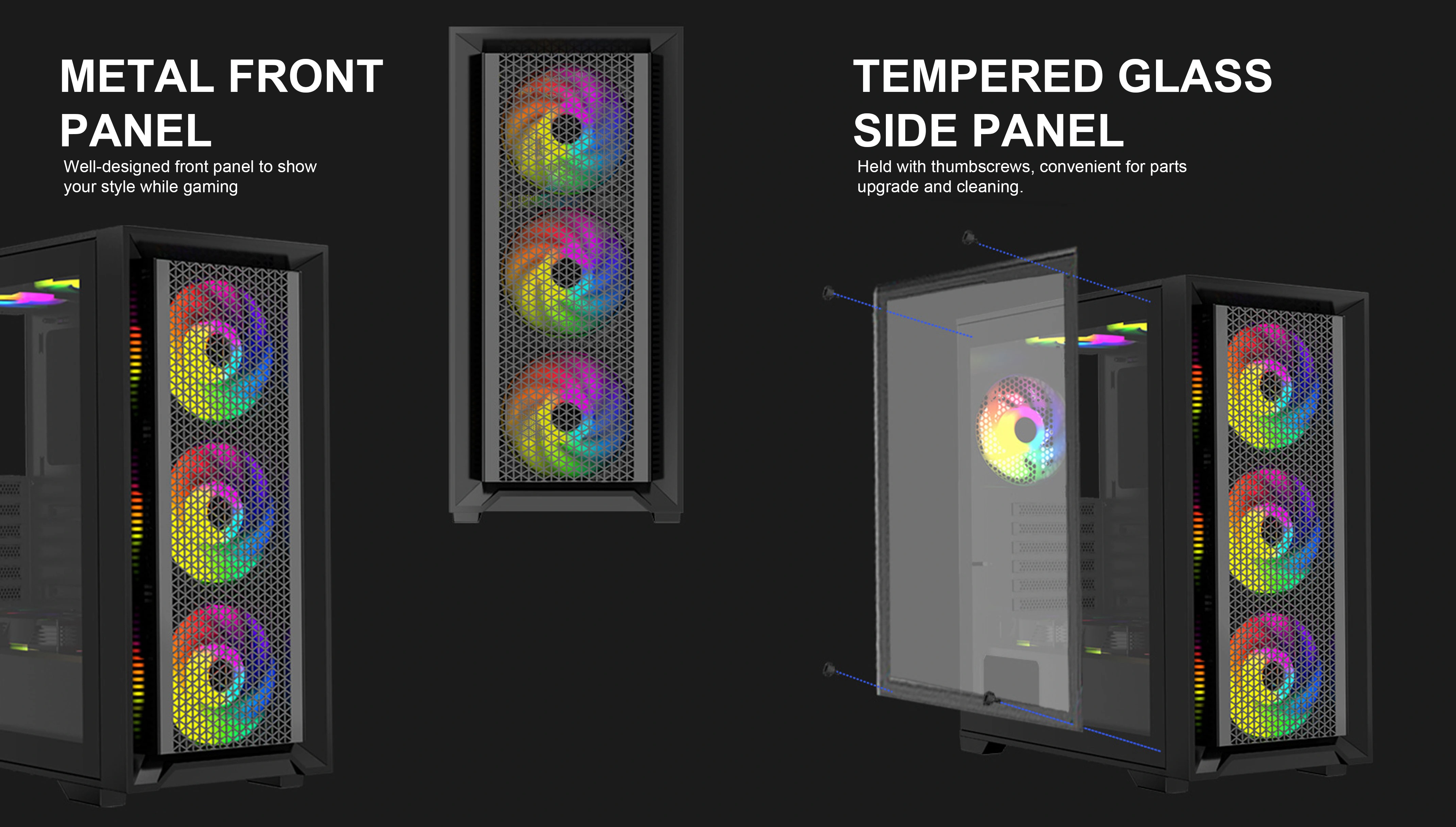 AEGON BLACK ATX CASE INCLUDE 4 FAN ARGB