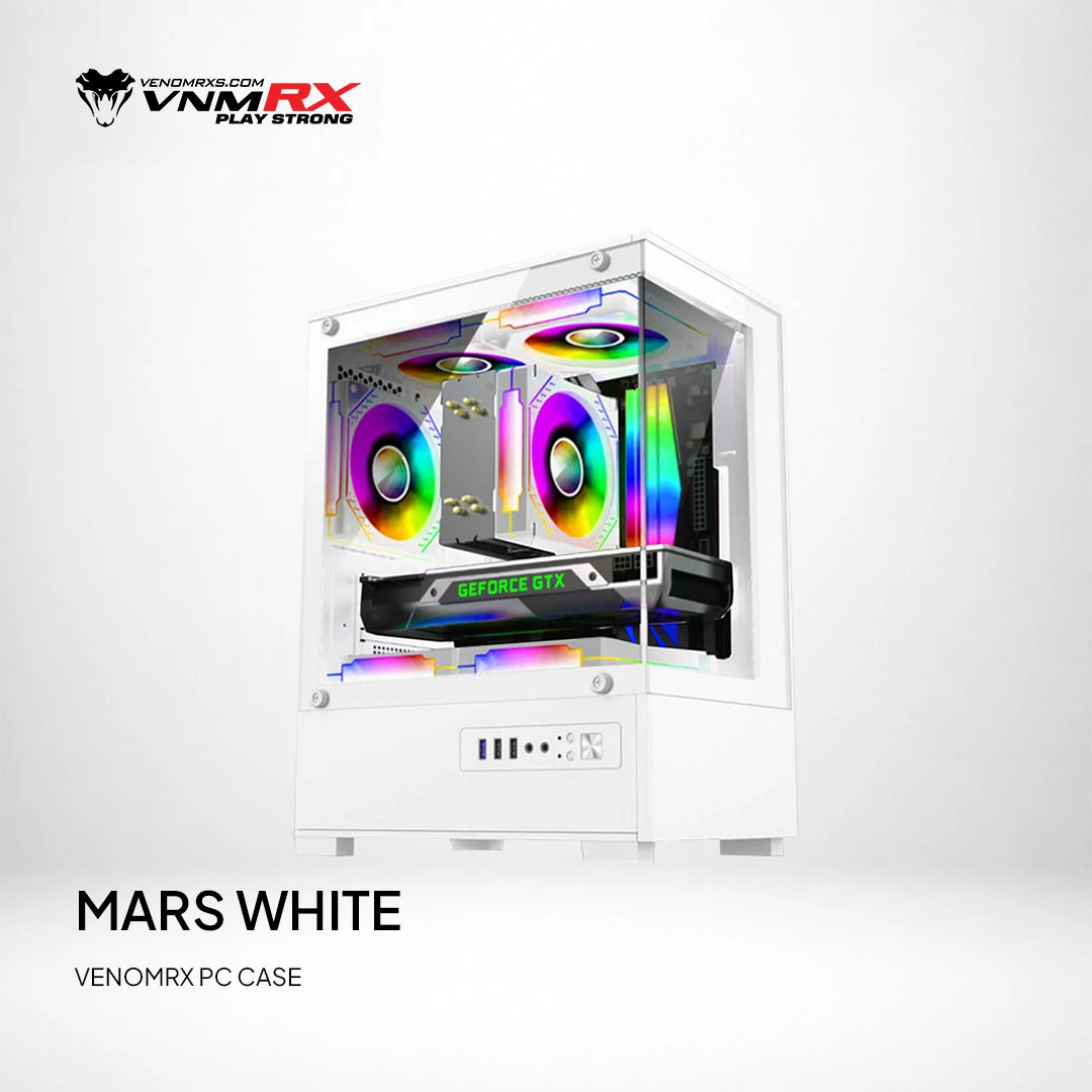 MARS WHITE M-ATX CASE INCLUDE 3 FAN FIXED RGB