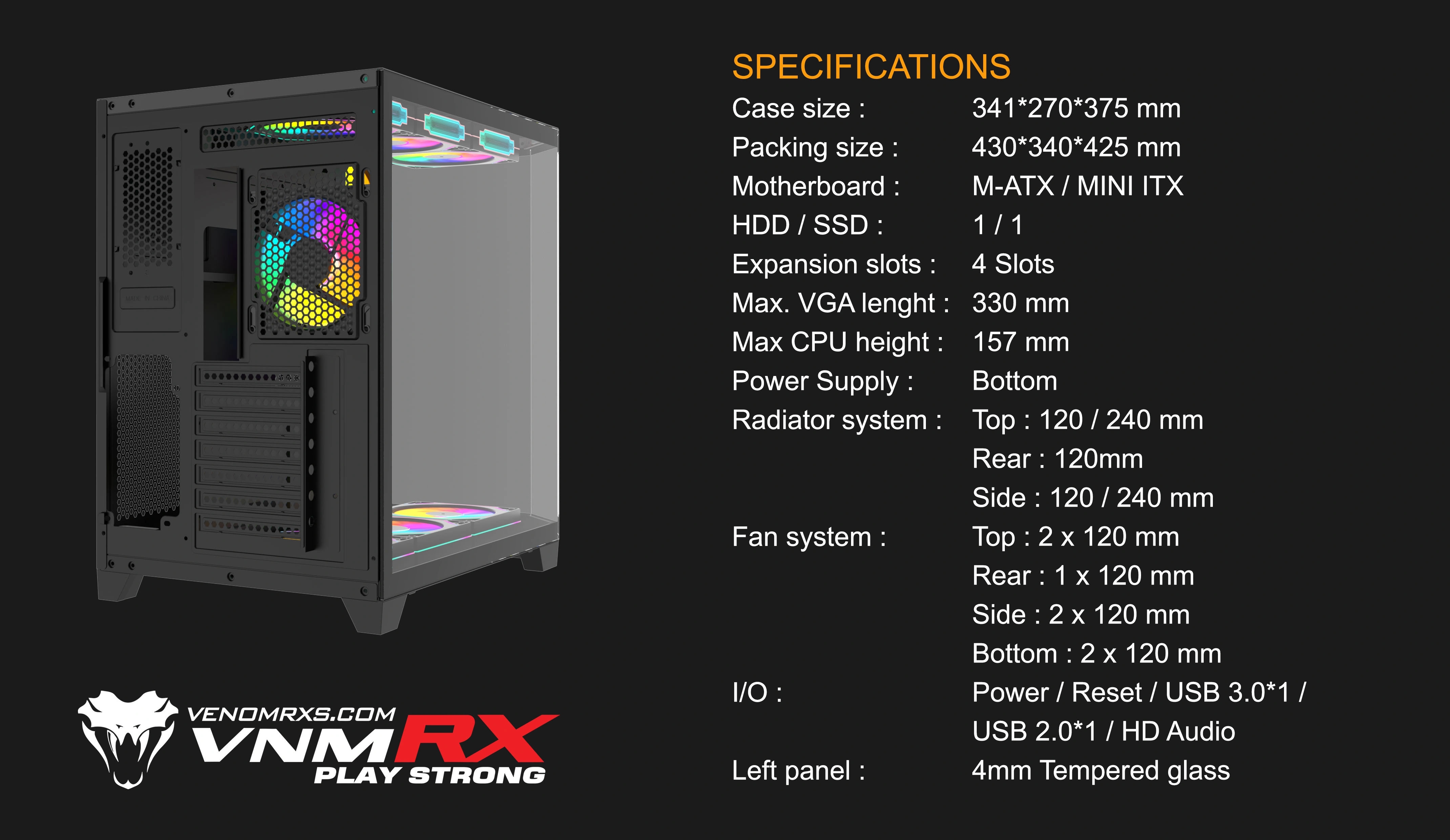 TITAN 3D MINI BLACK M-ATX CASE