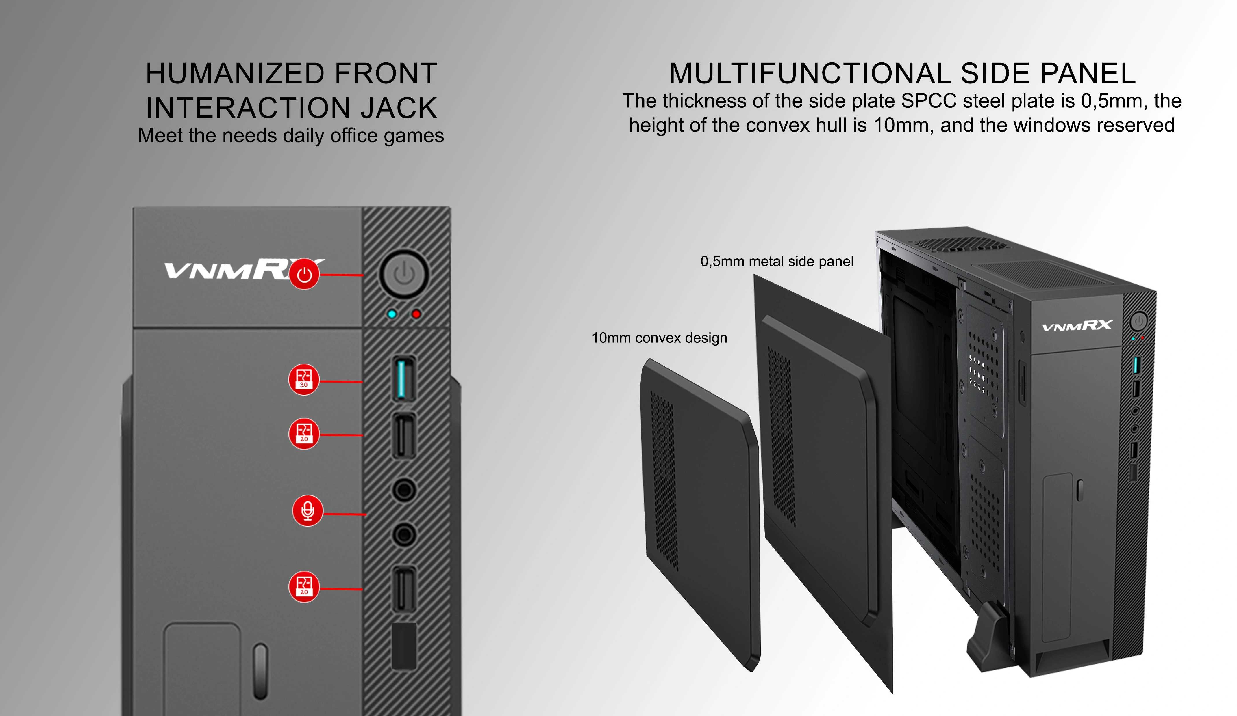 AXON SLIM M-ATX CASE INCLUDE PSU POWERSFX 500