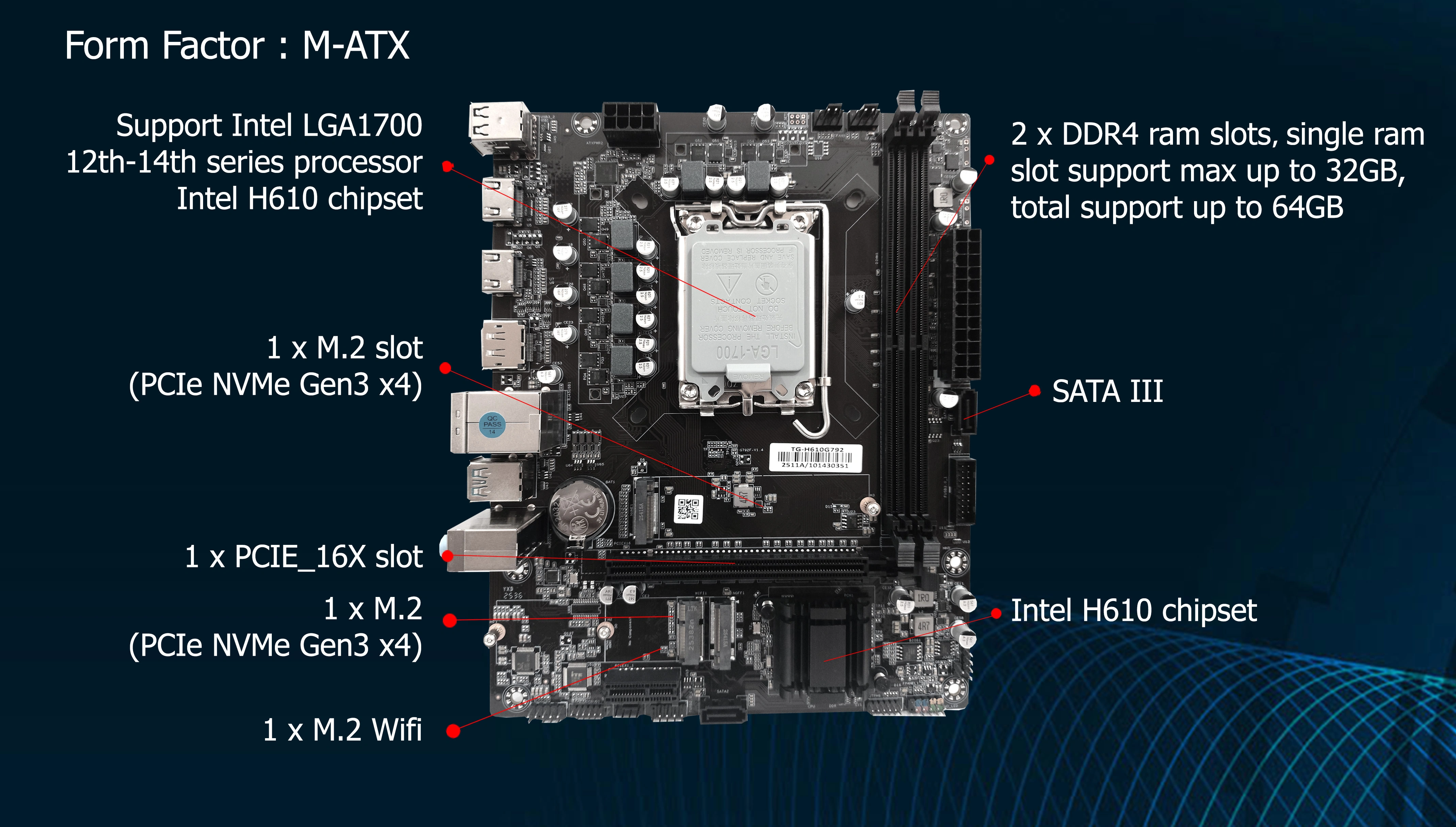 MOTHERBOARD INTEL H610