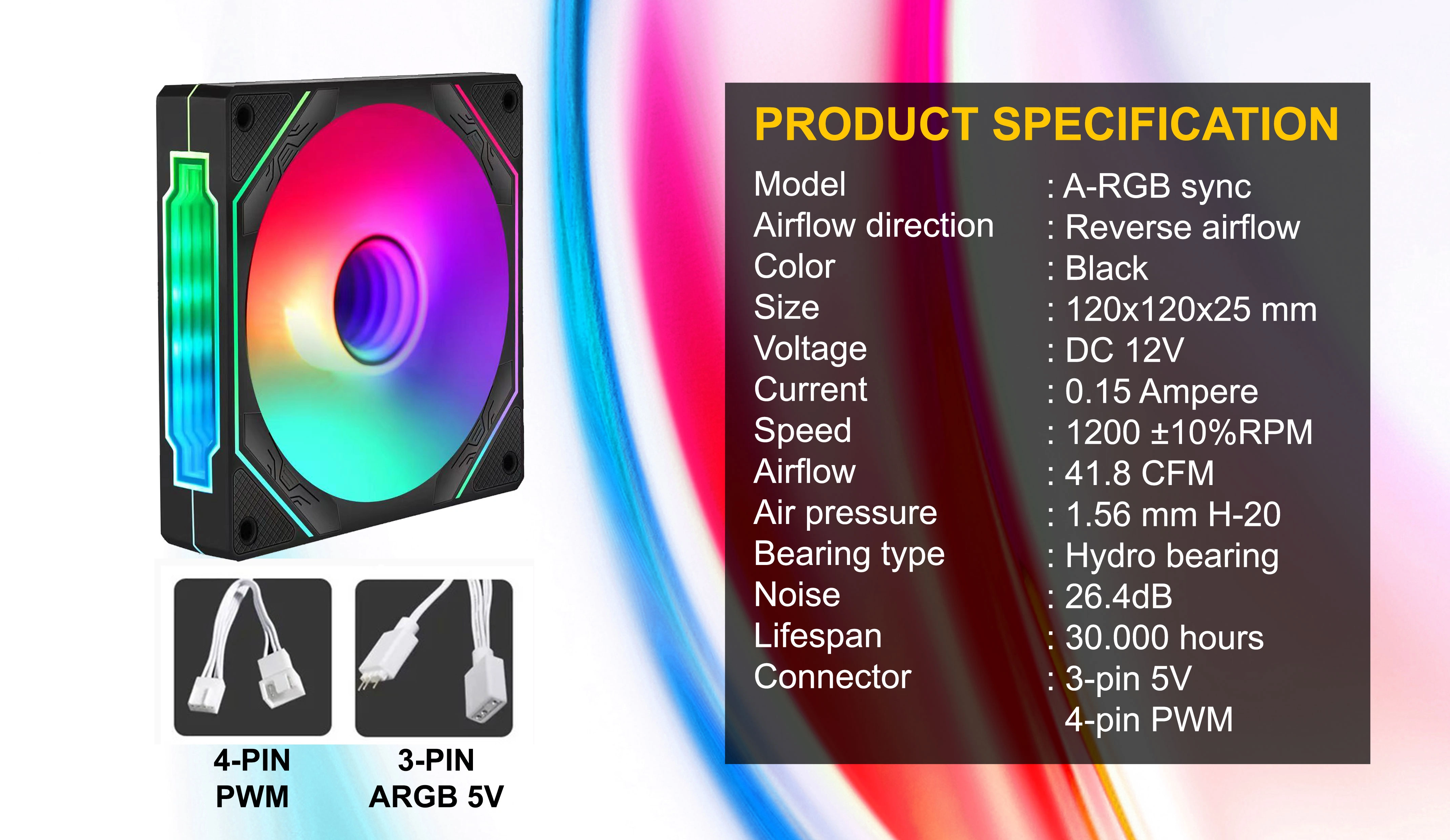 TETRAGON 01 ARGB REVERSE AIRFLOW FAN CASE BLACK