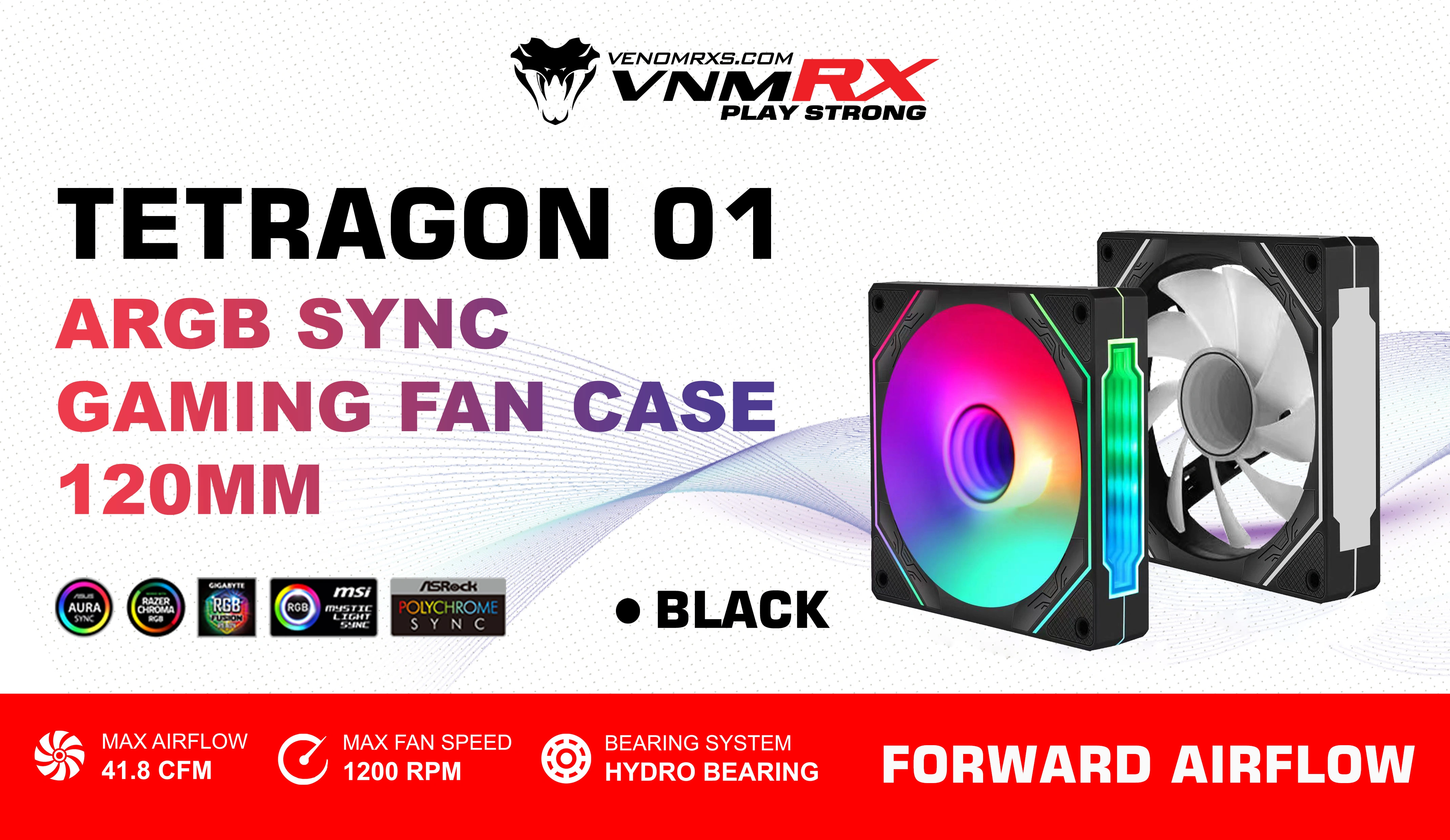 TETRAGON 01 ARGB FORWARD AIRFLOW FAN CASE BLACK