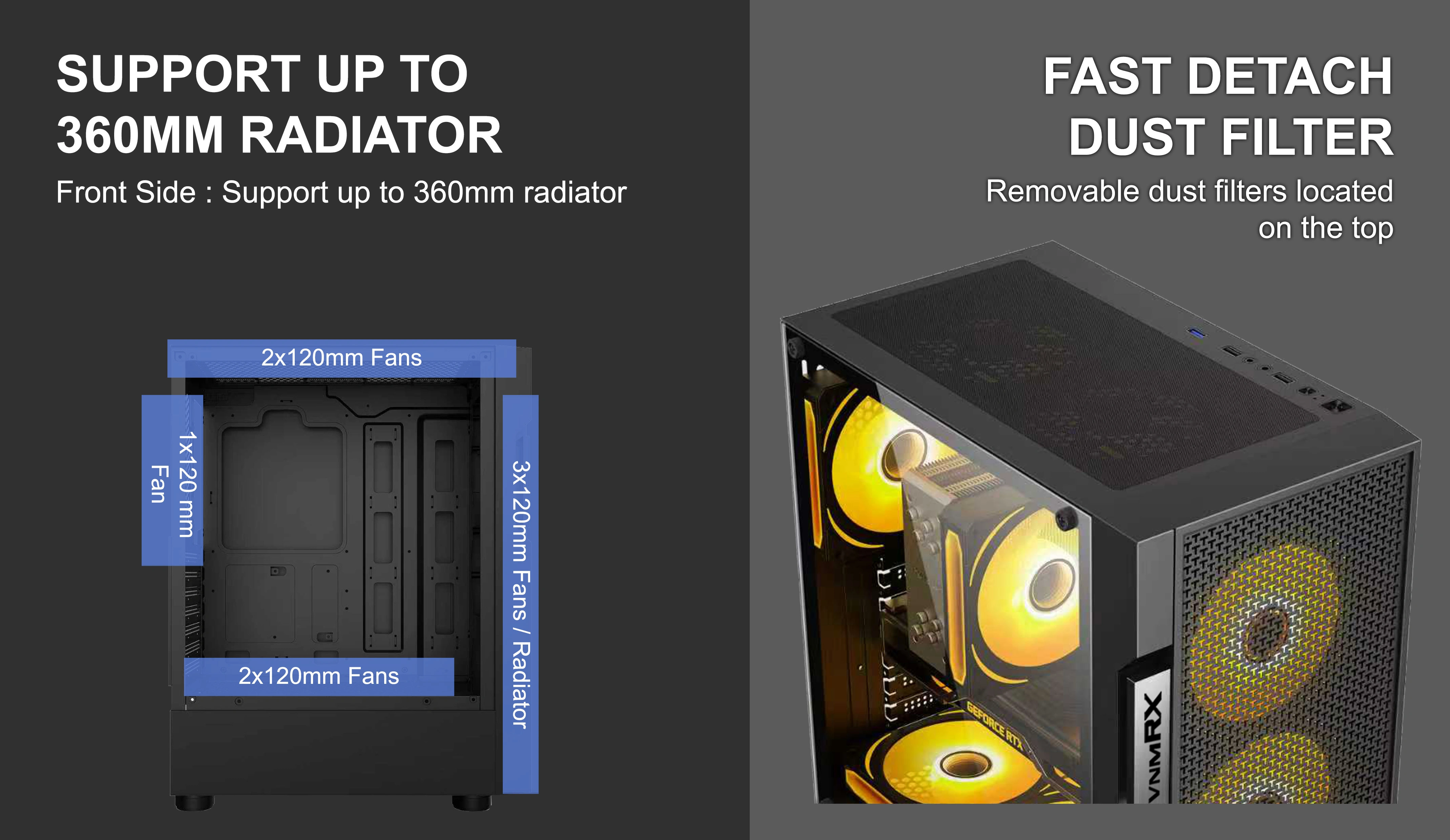 ARUNA ATX CASE INCLUDE 4 FAN ARGB