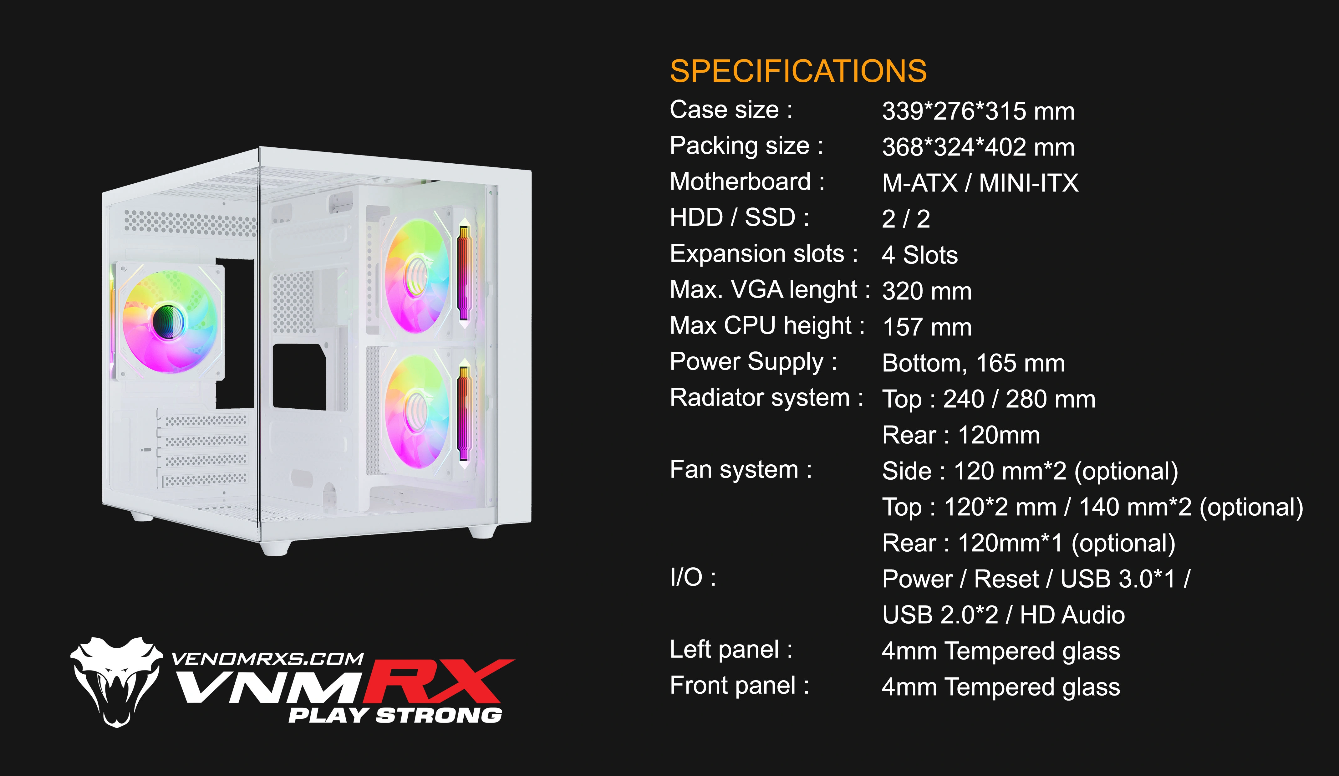 DAEMON S6 WHITE M-ATX CASE
