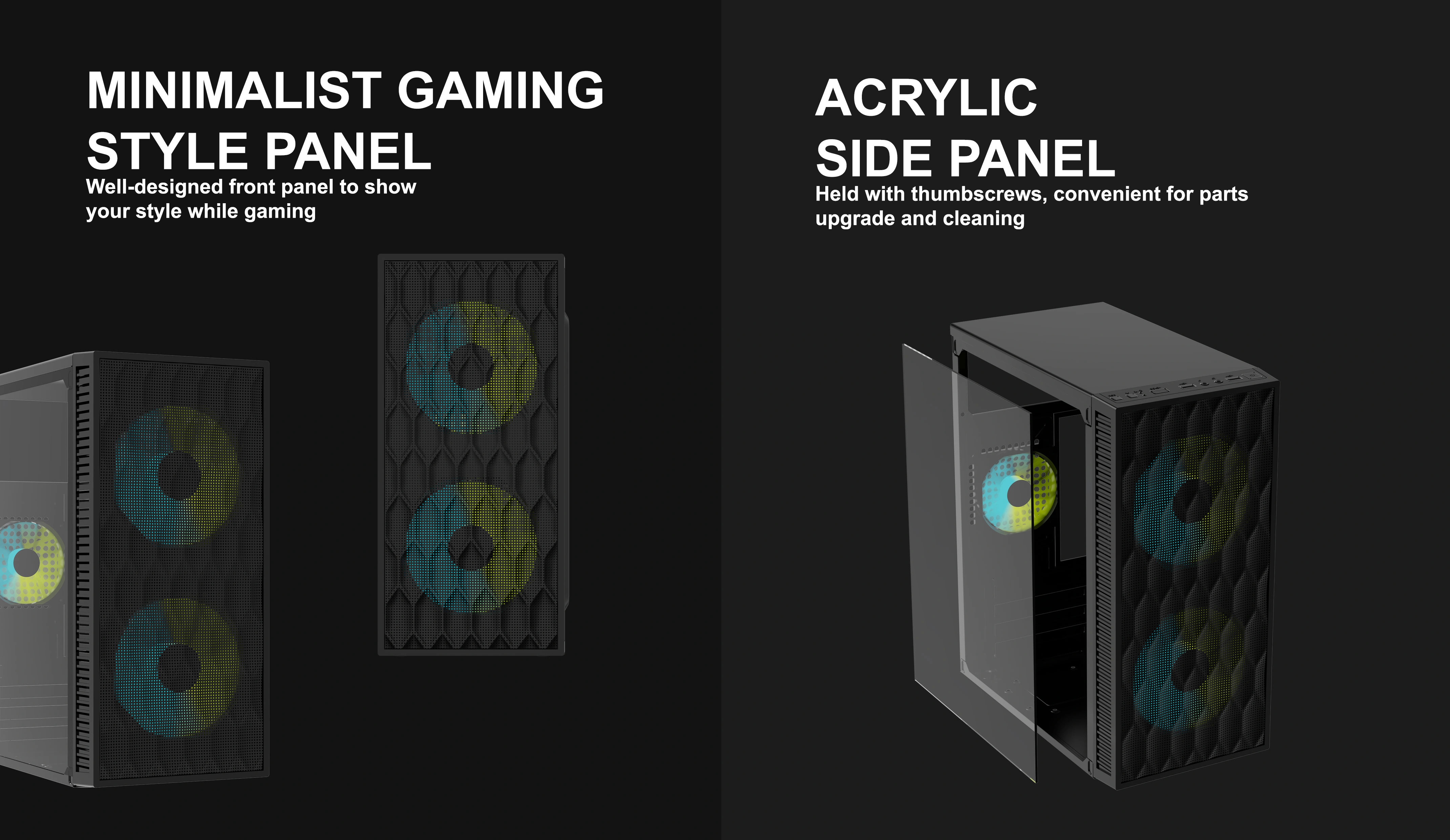EVO M-ATX CASE INCLUDE 2 FAN FIXED RGB