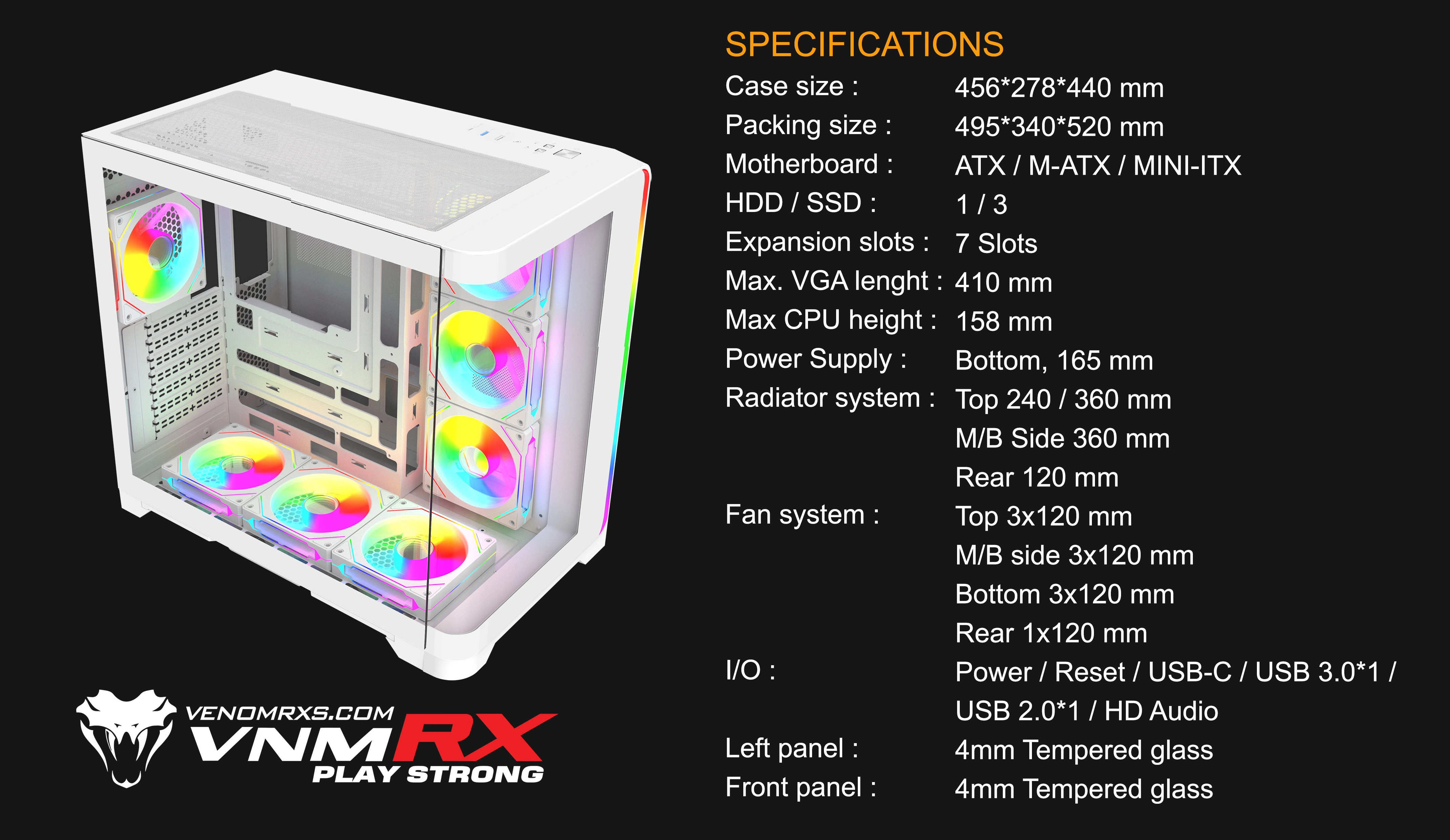 ASTRAL MAX WHITE ATX CASE ARGB LED BAR