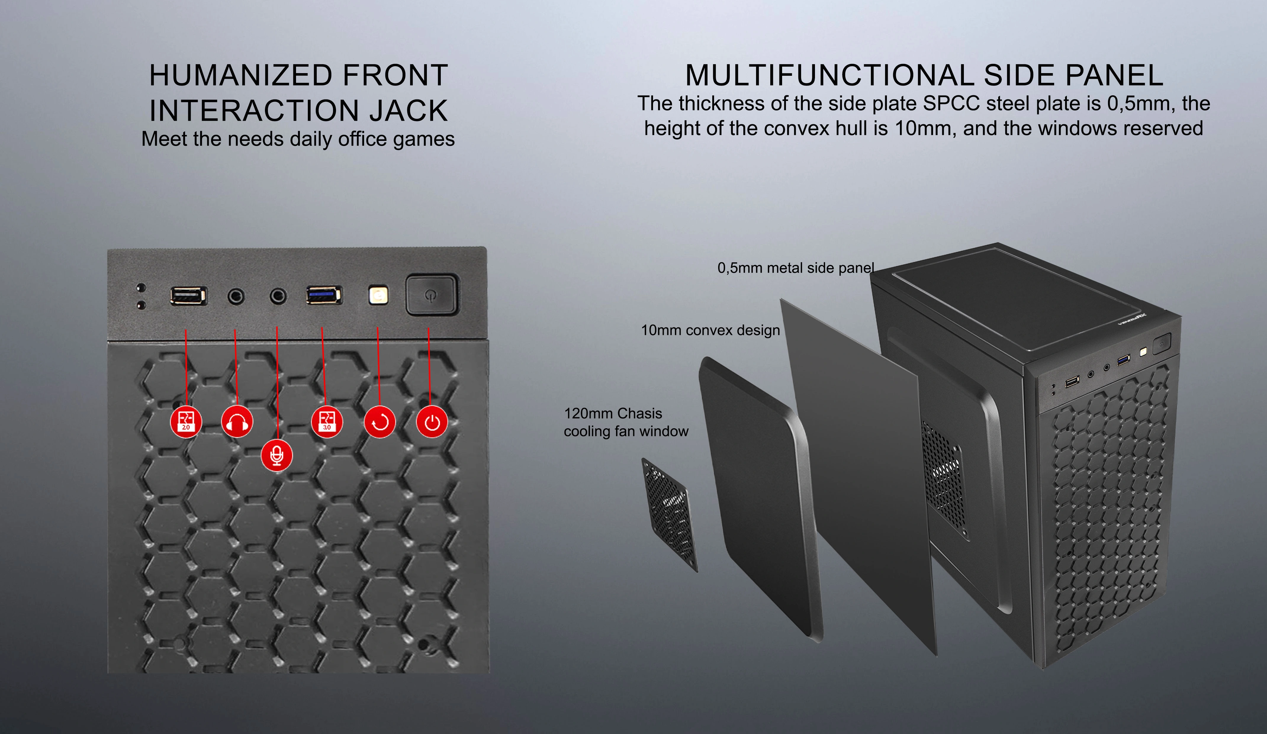 MEPHISTO M-ATX CASE INCLUDE PSU POWERCORE 500