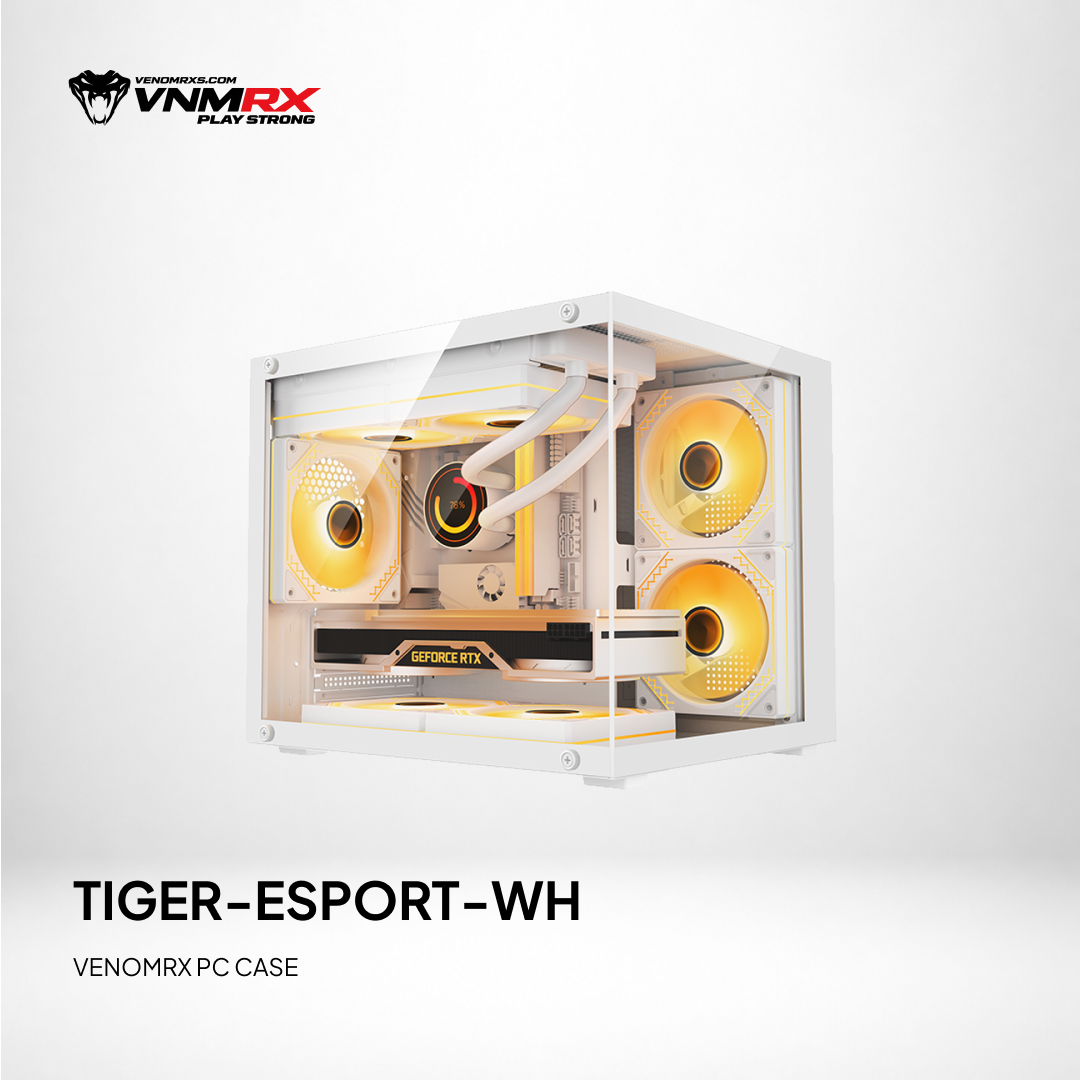 TIGER ESPORT WHITE M-ATX CASE INCLUDE 3 FAN ARGB