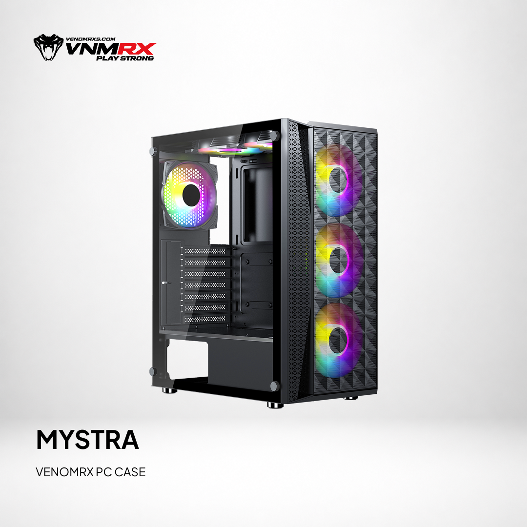 MYSTRA ATX CASE INCLUDE 4 FAN FIXED RGB