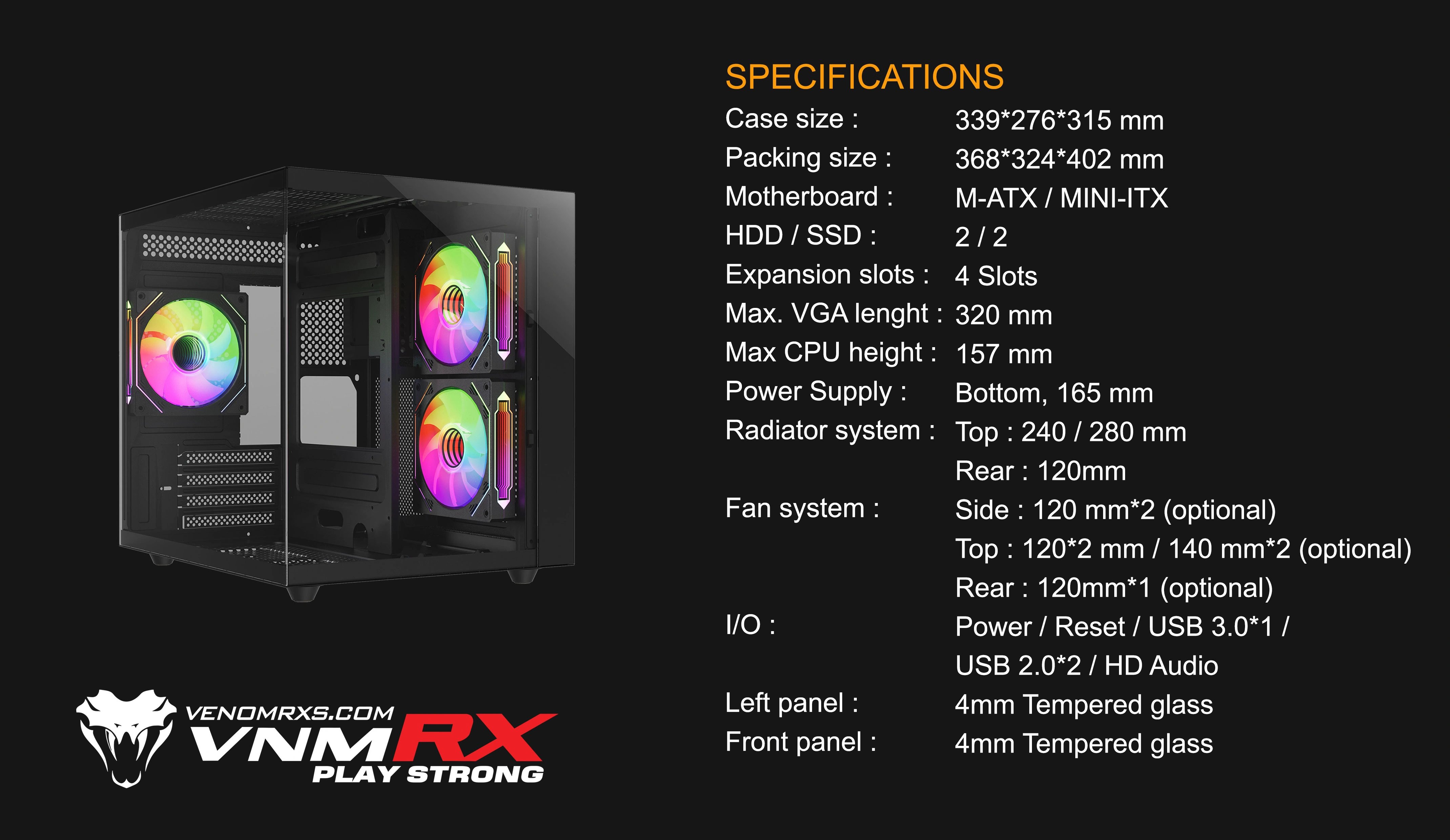 DAEMON S6 BLACK M-ATX CASE