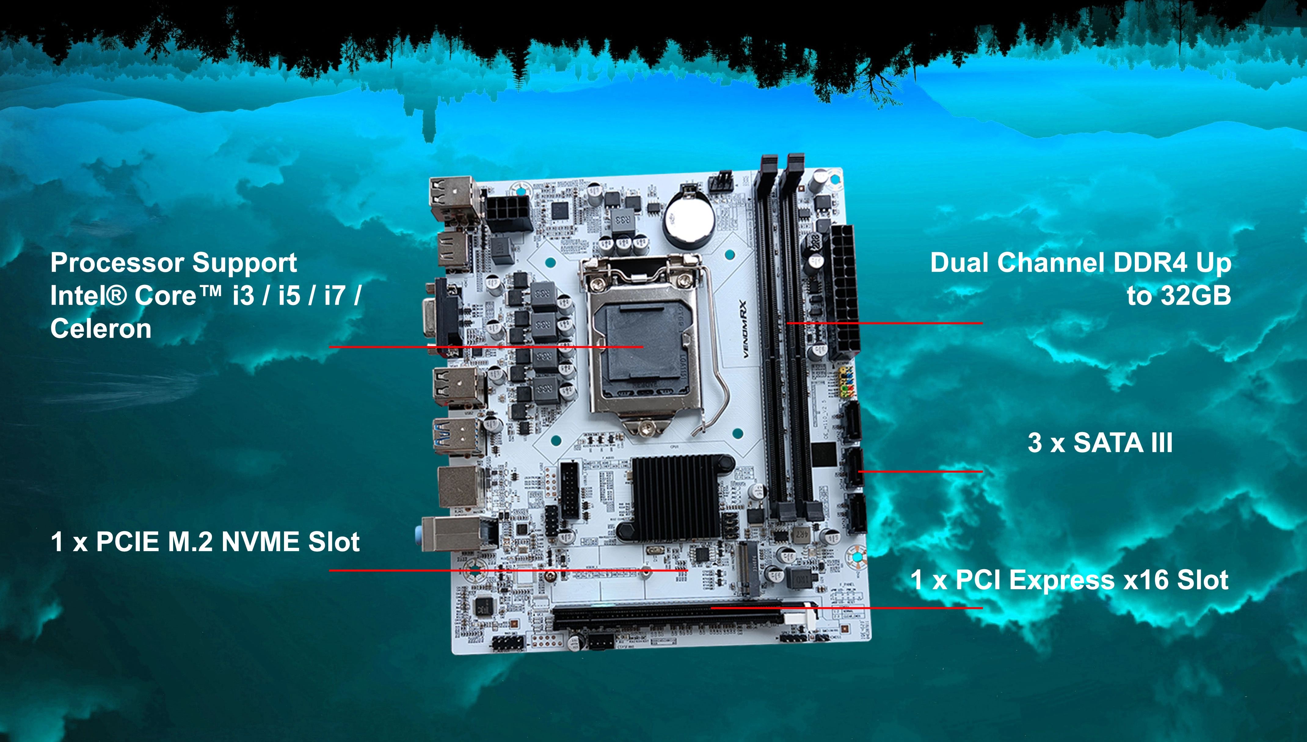 MOTHERBOARD INTEL H110 DDR4 WHITE