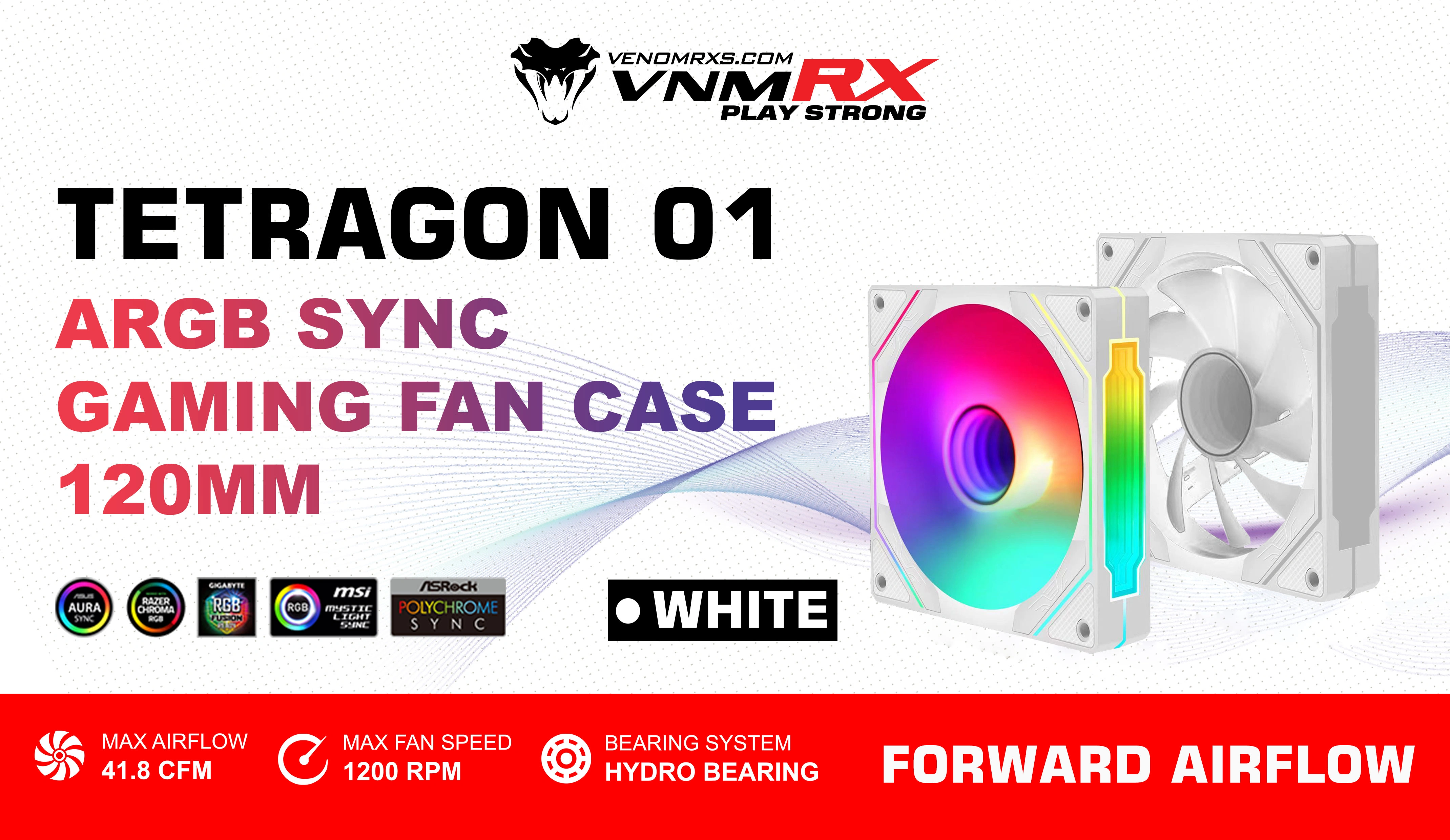 TETRAGON 01 ARGB FORWARD AIRFLOW FAN CASE WHITE
