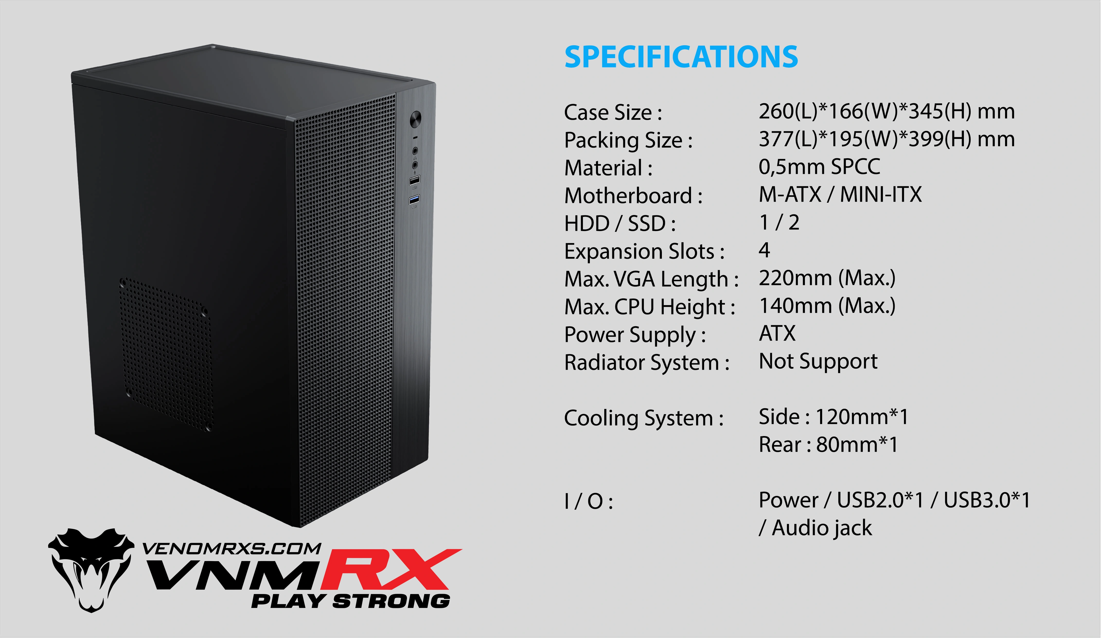 DAYTONA M-ATX CASE INCLUDE PSU POWERCORE 500