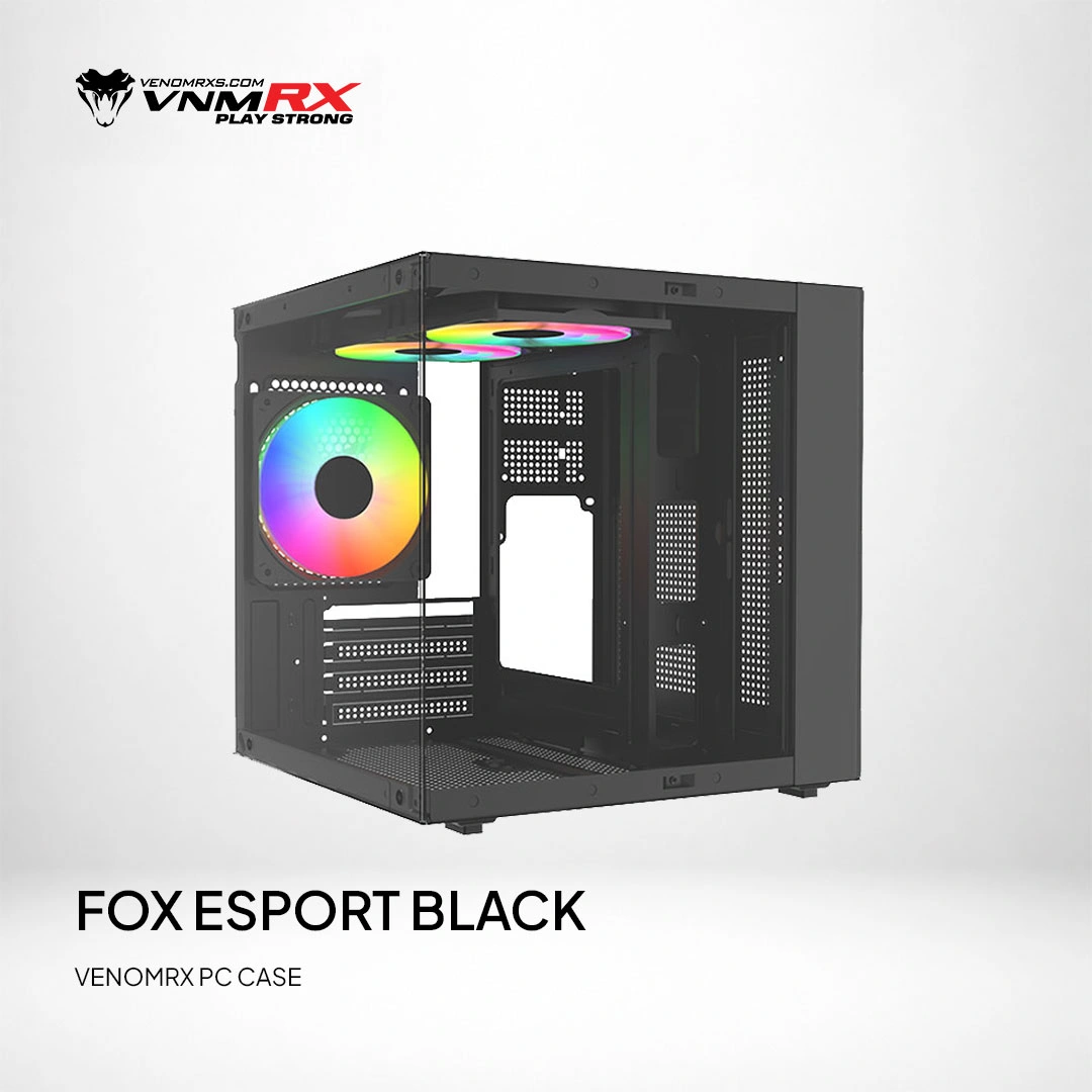 FOX ESPORT BLACK M-ATX CASE INCLUDE 3 FAN ARGB
