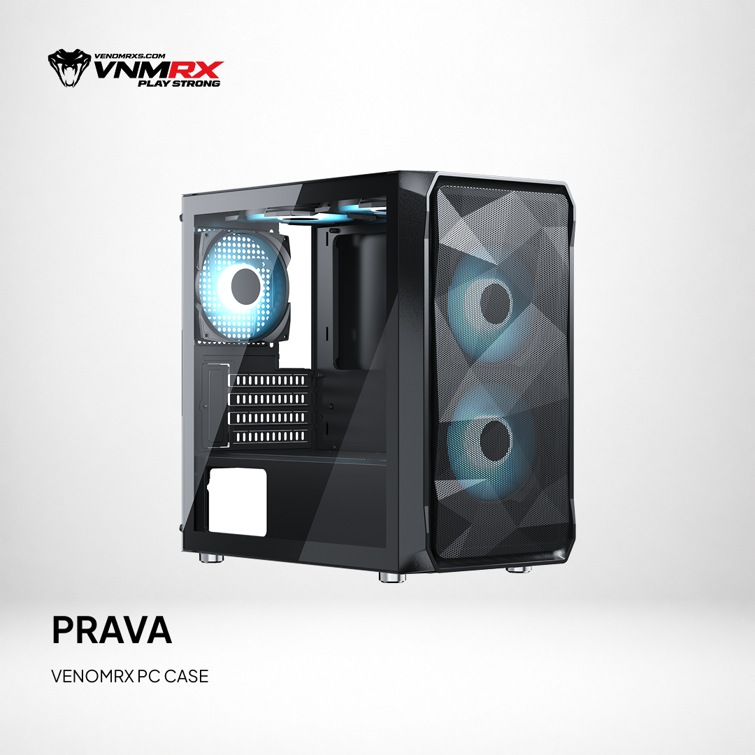 PRAVA BLACK M-ATX CASE INCLUDE 2 FAN ARGB